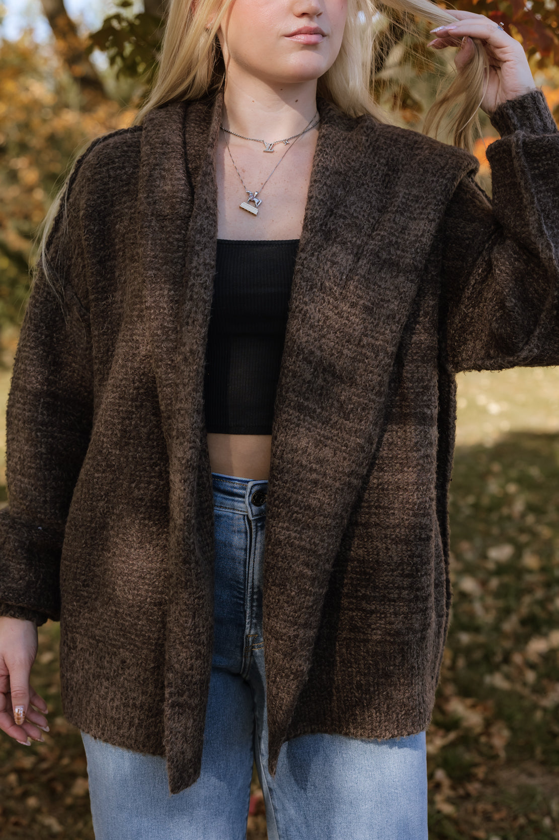 Thistle Hooded Cardi | Fudge Combo