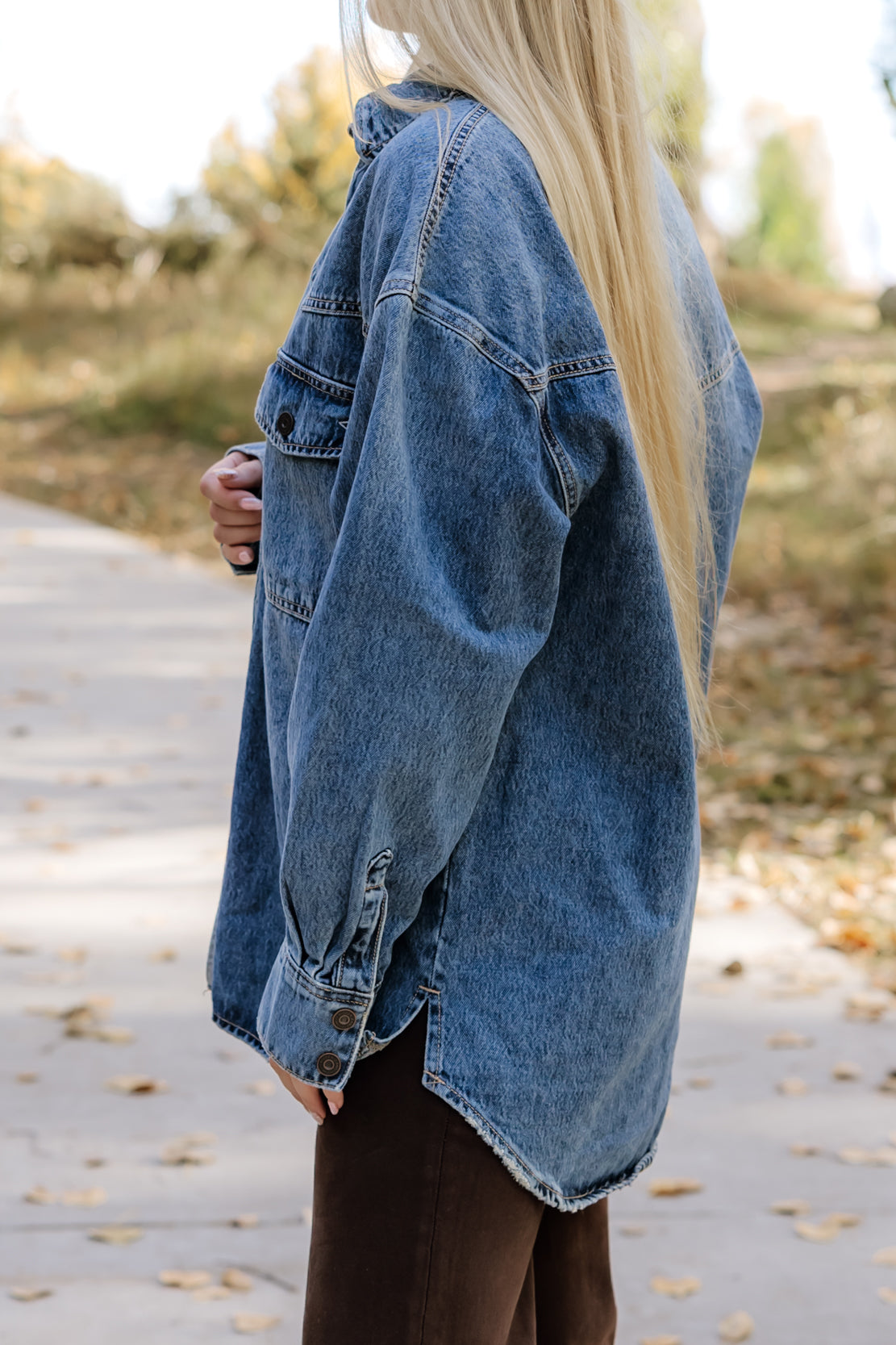 Holly Oversized Denim Shirt | Medium Dark