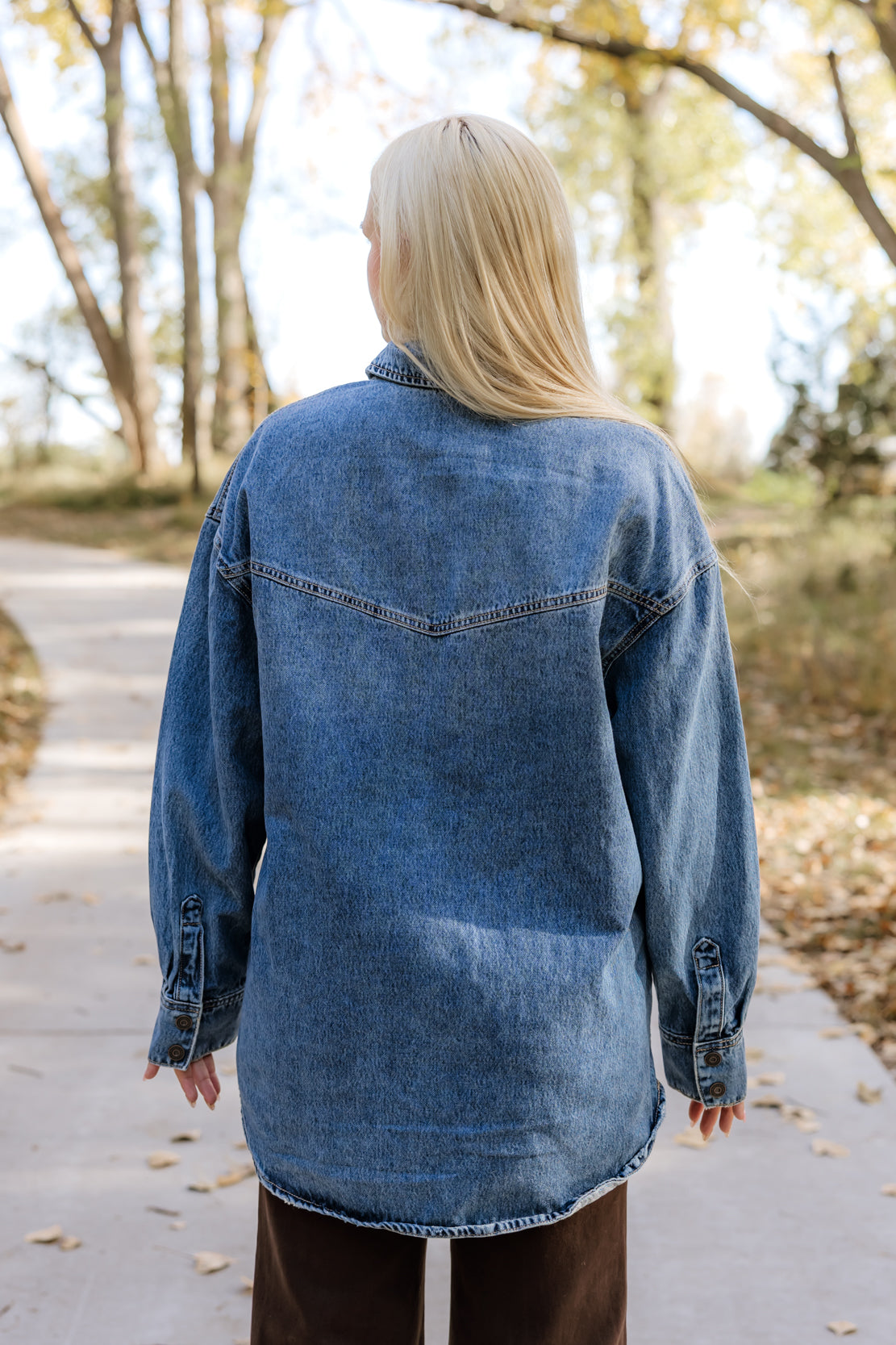 Holly Oversized Denim Shirt | Medium Dark