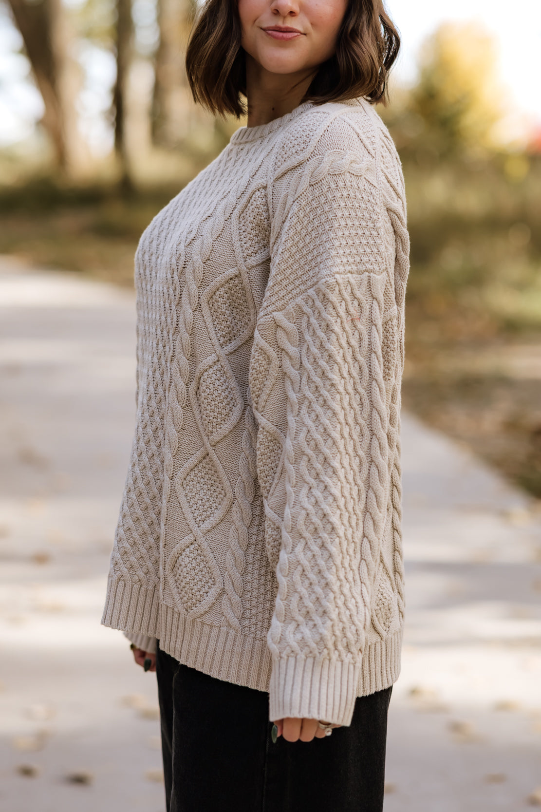 Demi Cable Knit Sweater | Beige