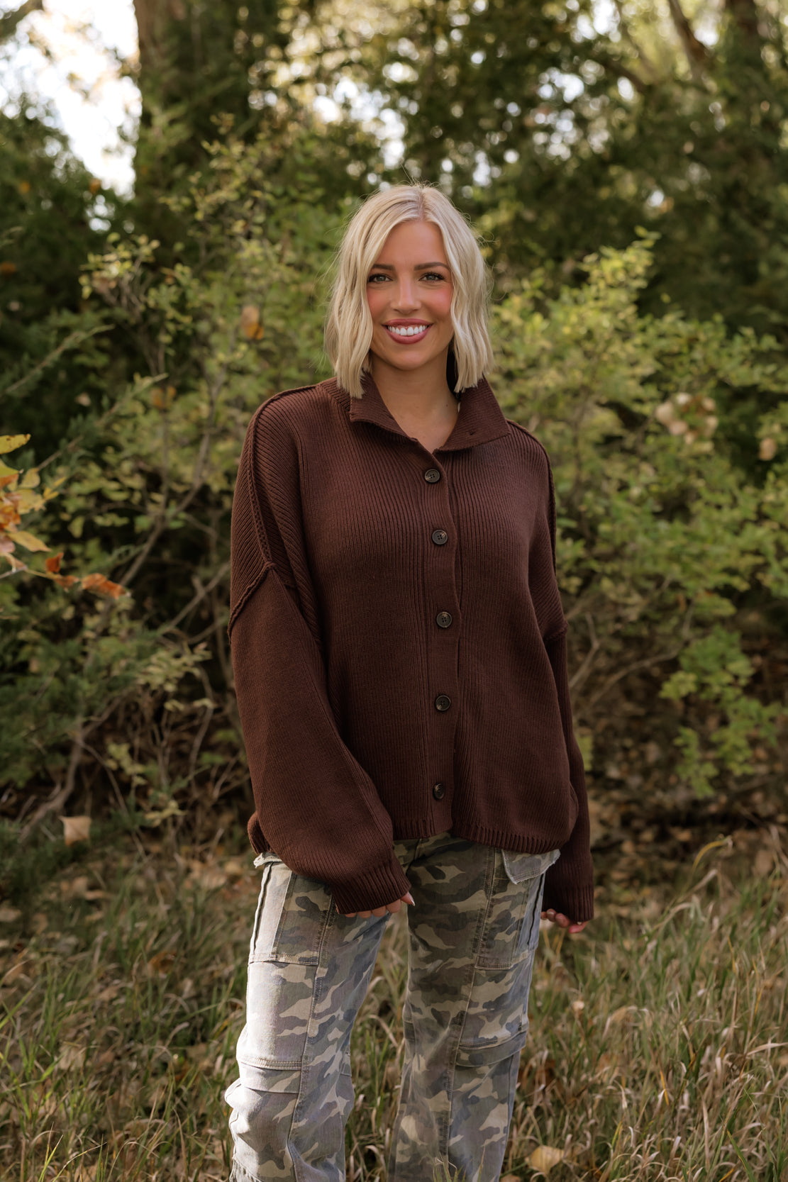 Mariah Knit Cardigan | Dark Brown