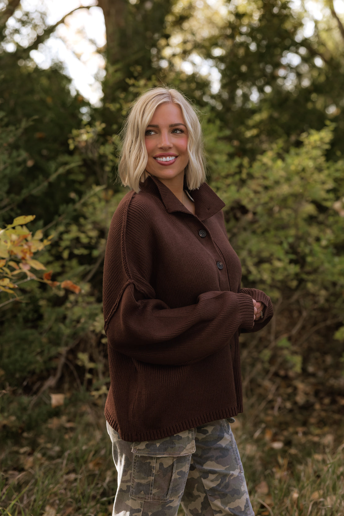 Mariah Knit Cardigan | Dark Brown