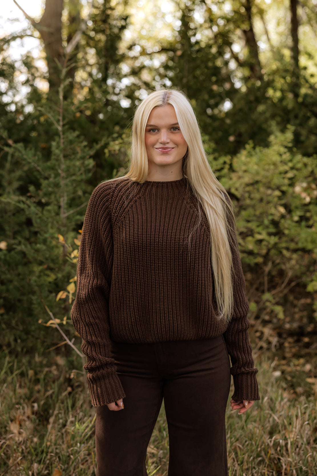 Low Tide Crew Neck Knit Pullover | Chocolate