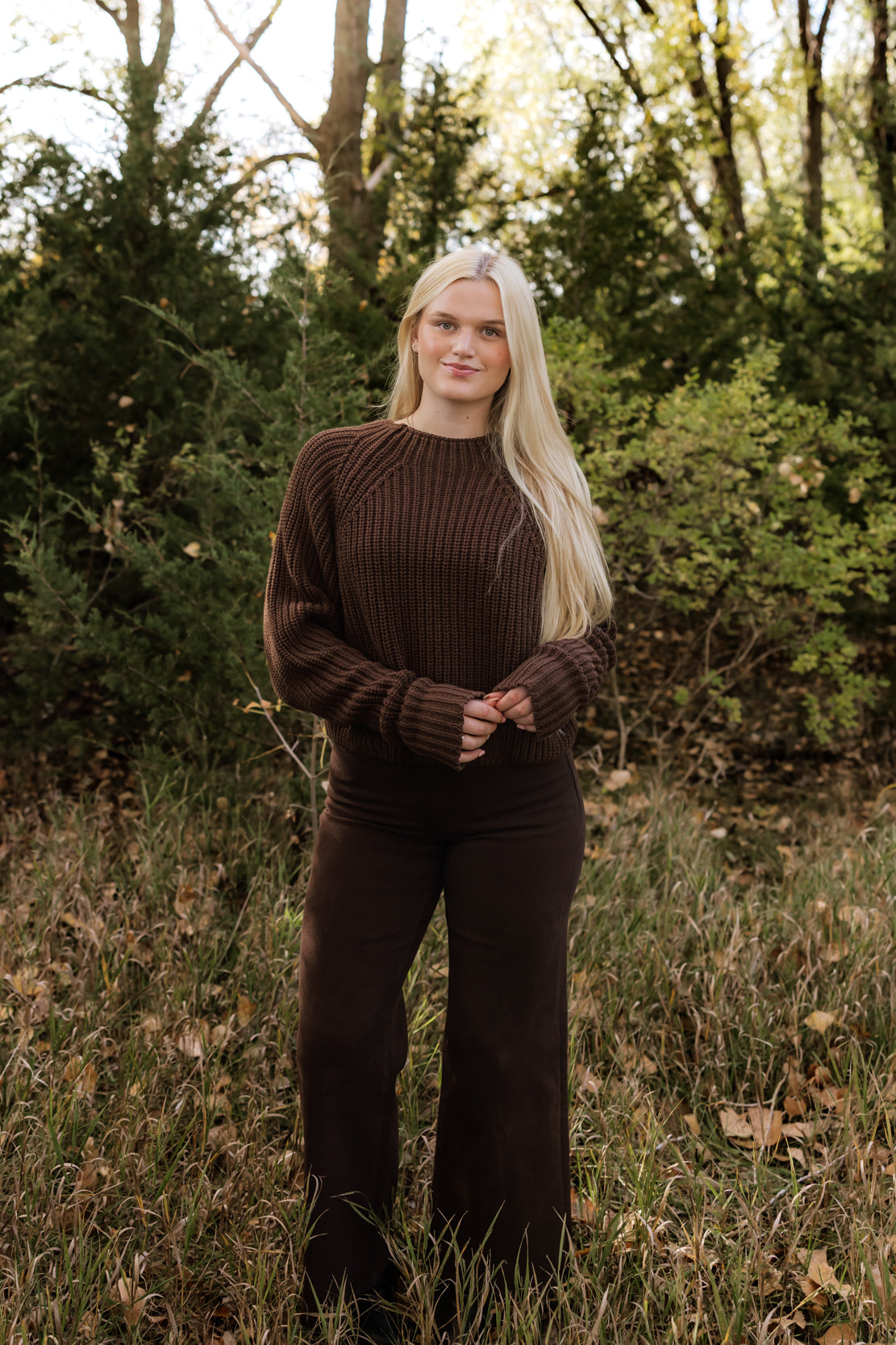 Low Tide Crew Neck Knit Pullover | Chocolate