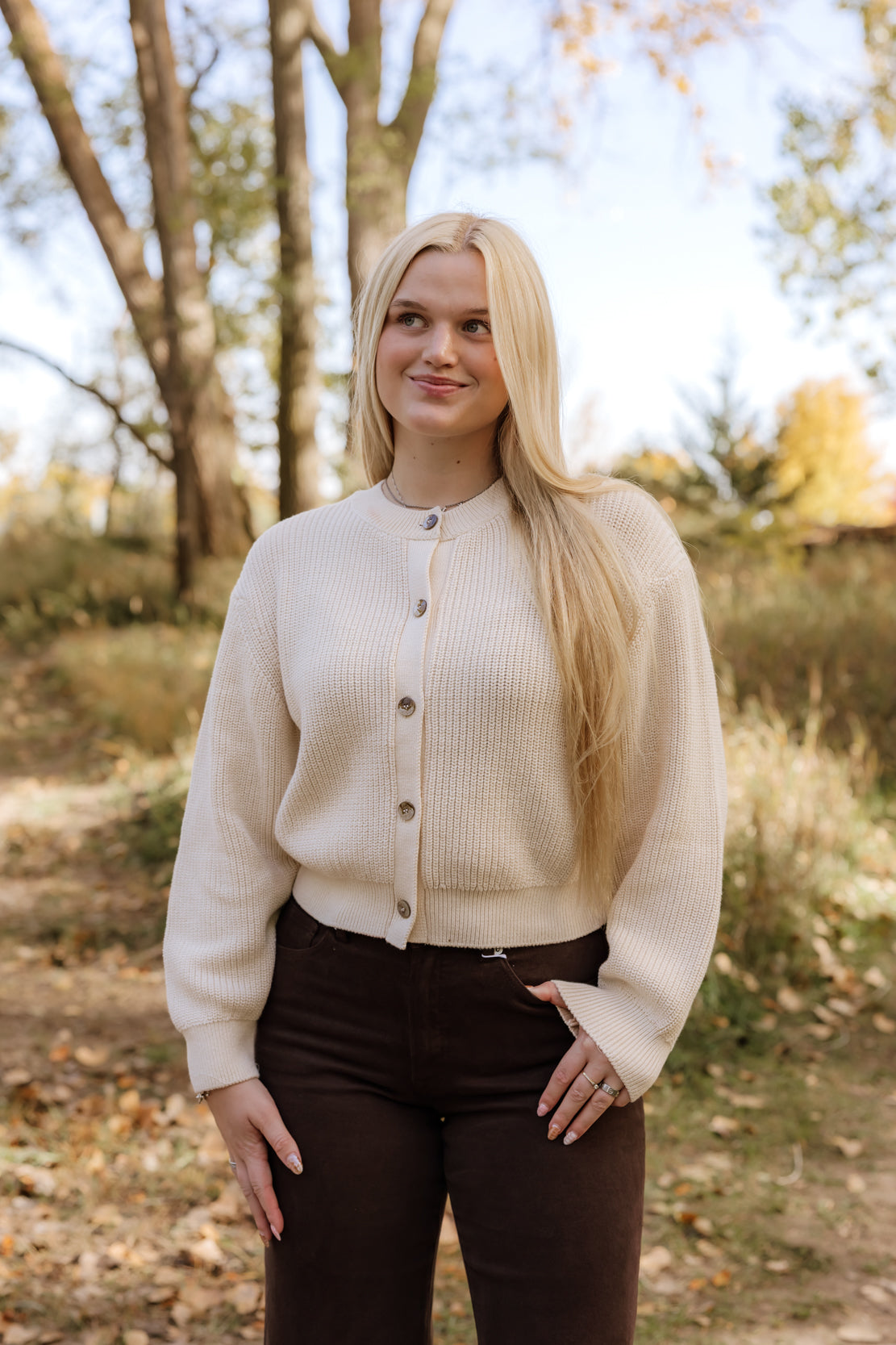 Vienna Cotton Knit Cardi | Ivory