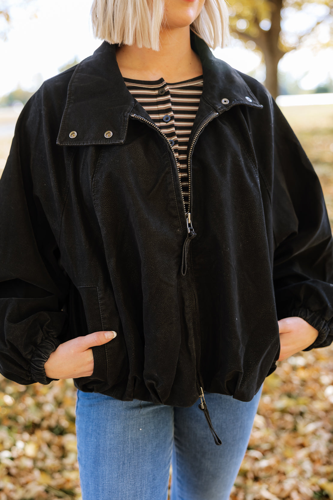We The Free Chelsea Vegan Suede Funnel-Neck Jacket | Black