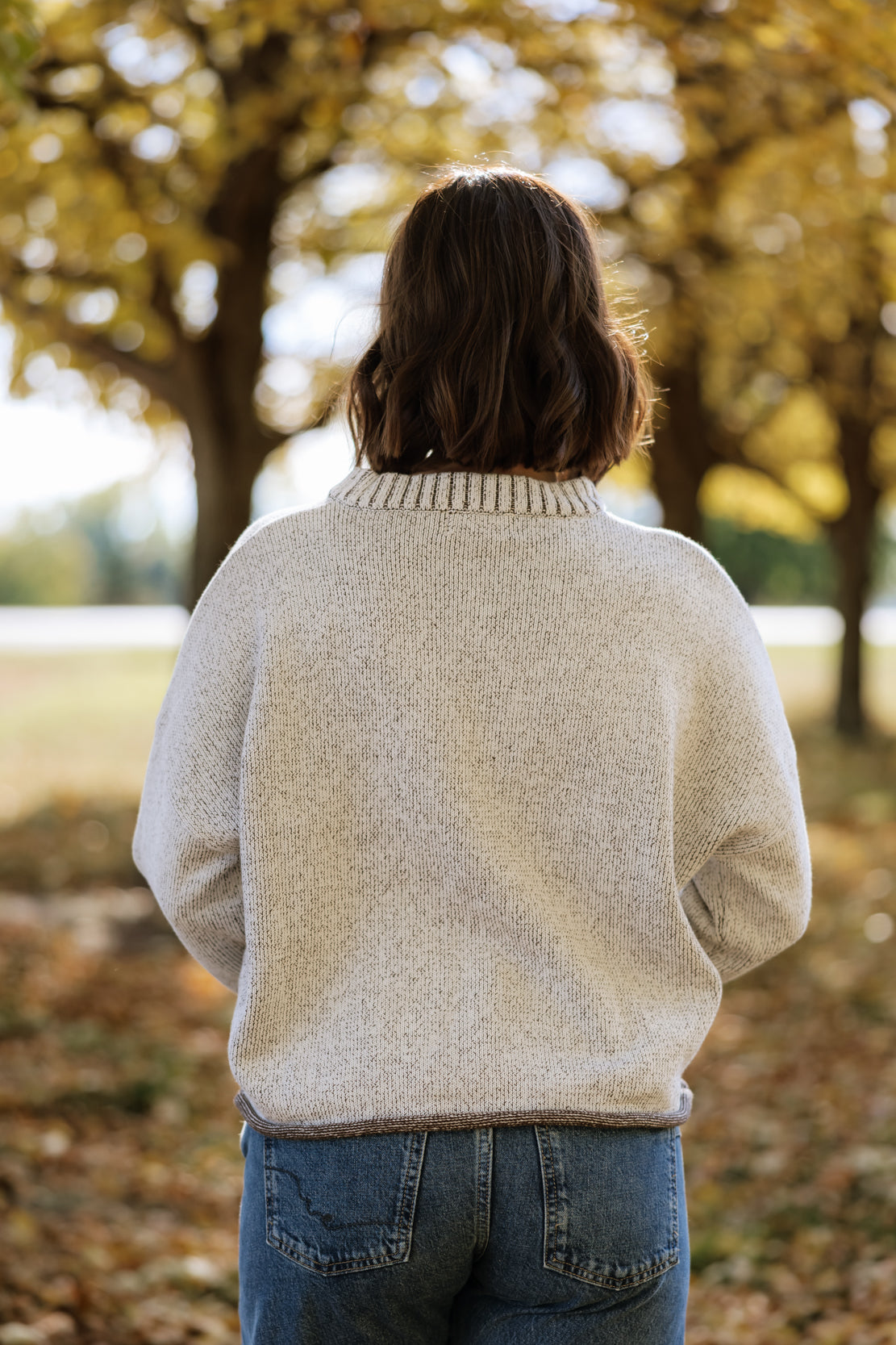 Annika Two Tone Sweater | Brown