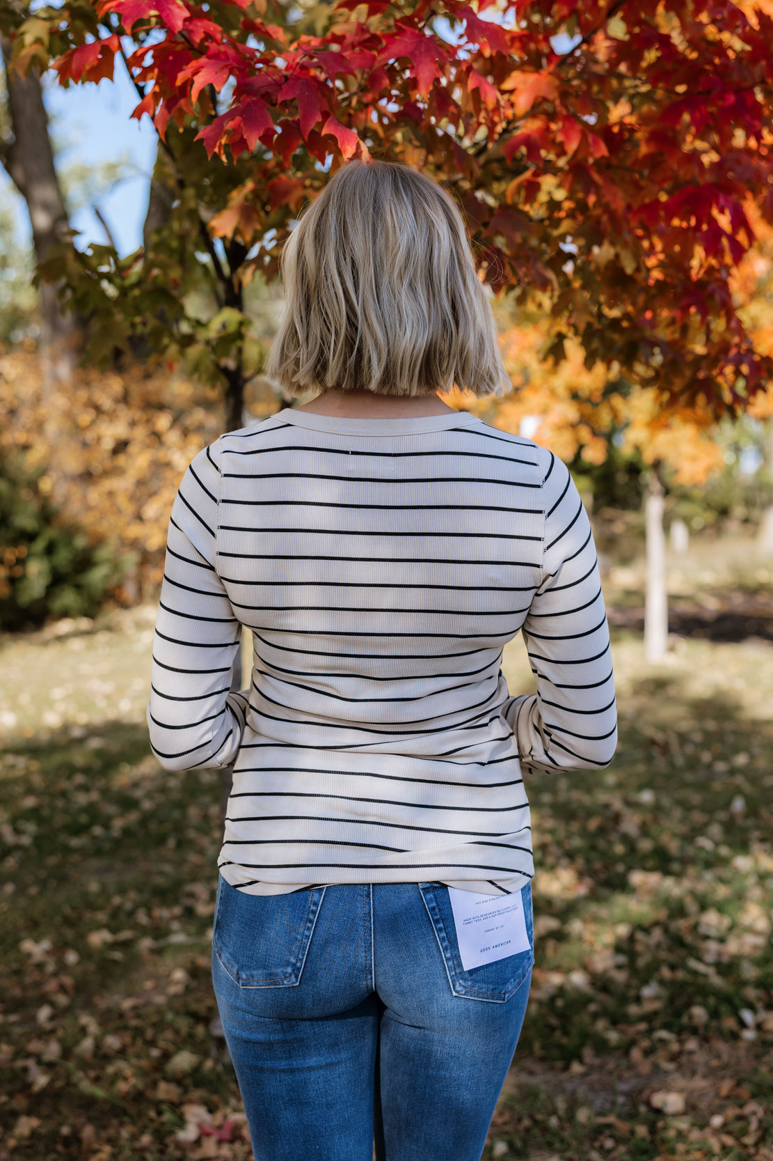 Stacy Striped Top | Birch Black