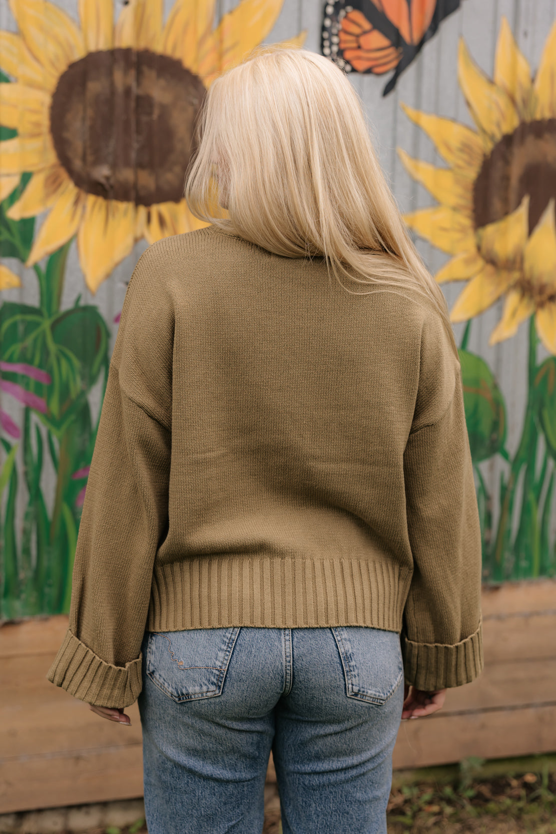 Kaylor Wide Cuff Oversized Sweater | Lime Green