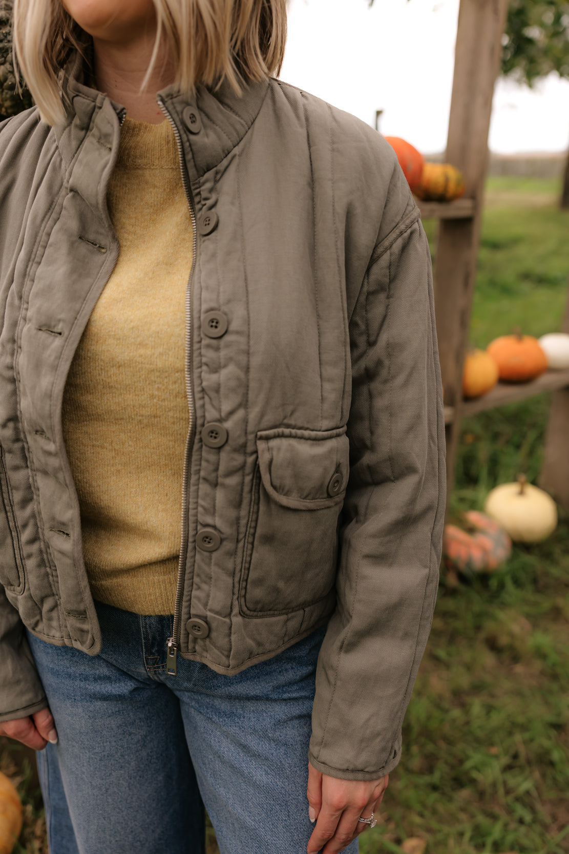 Eva Quilted Jacket | Sage