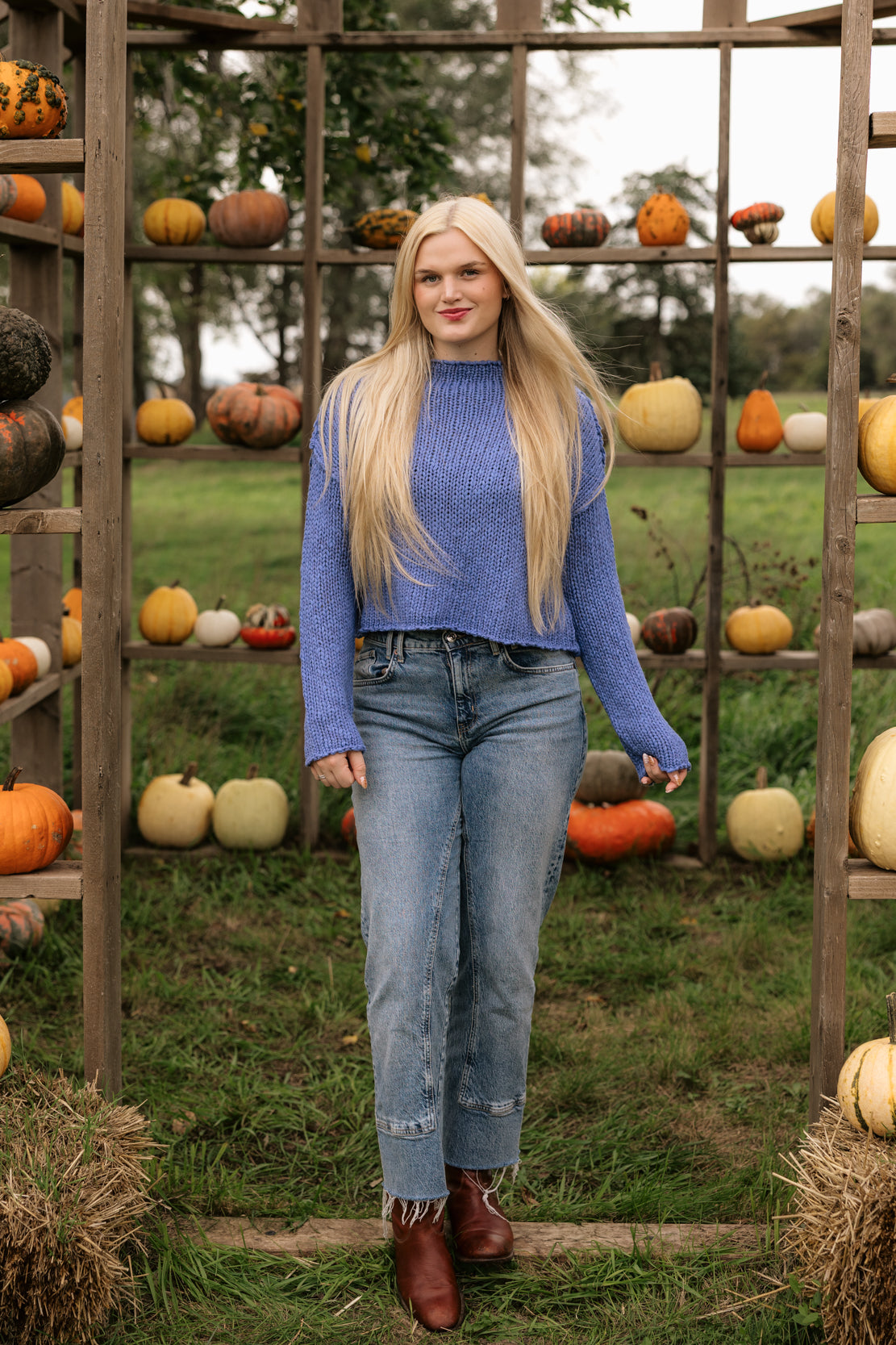 Opal Rollneck Knit Sweater | Peri Blue