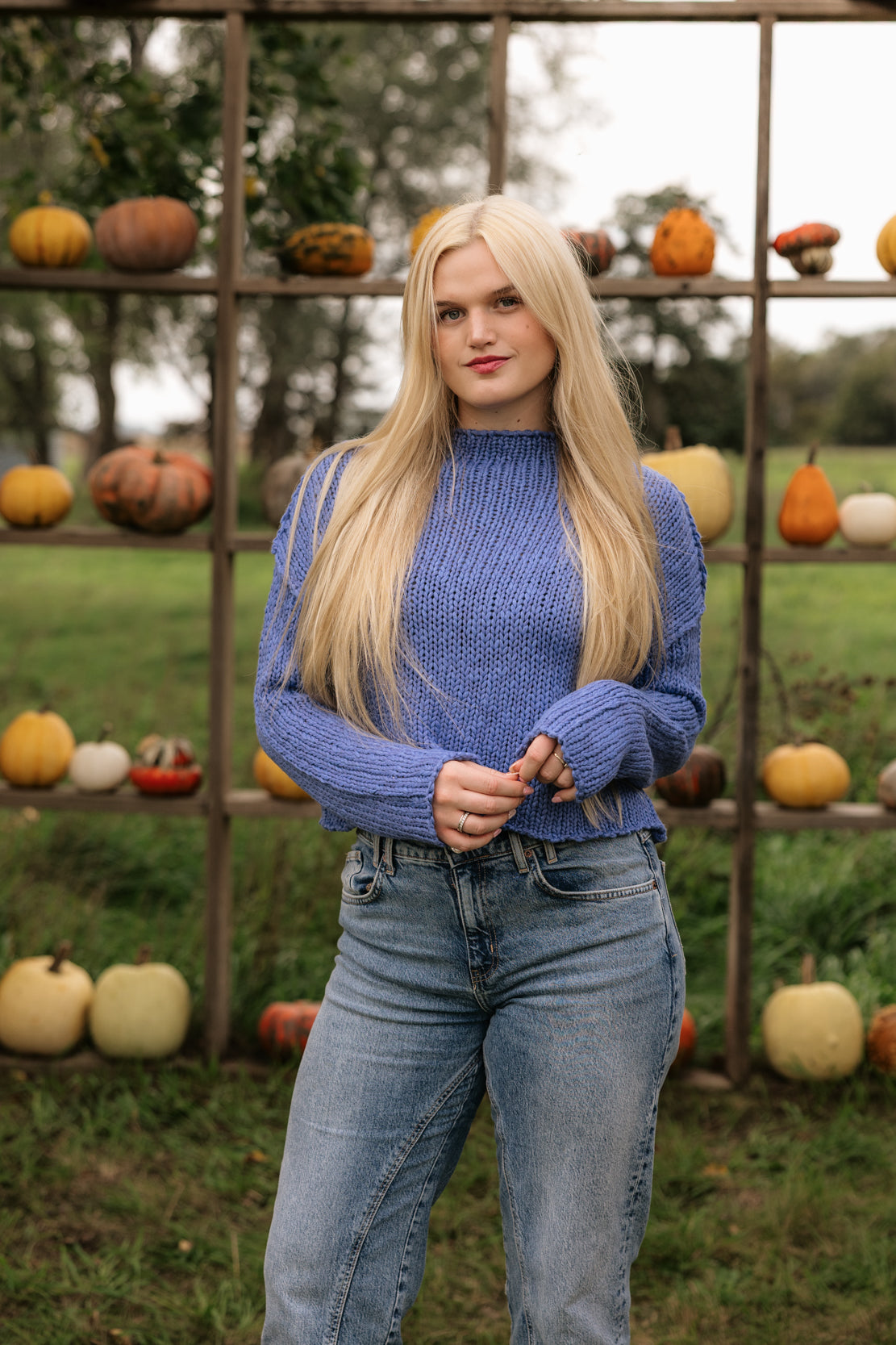 Opal Rollneck Knit Sweater | Peri Blue