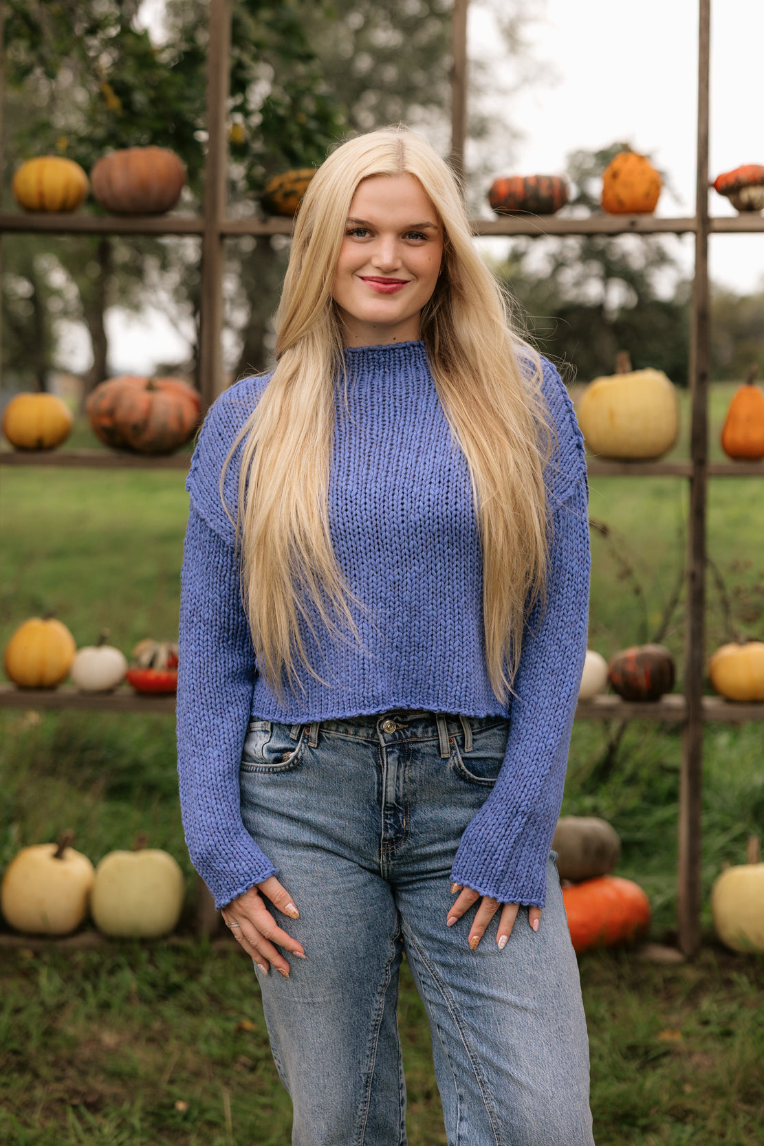Opal Rollneck Knit Sweater | Peri Blue