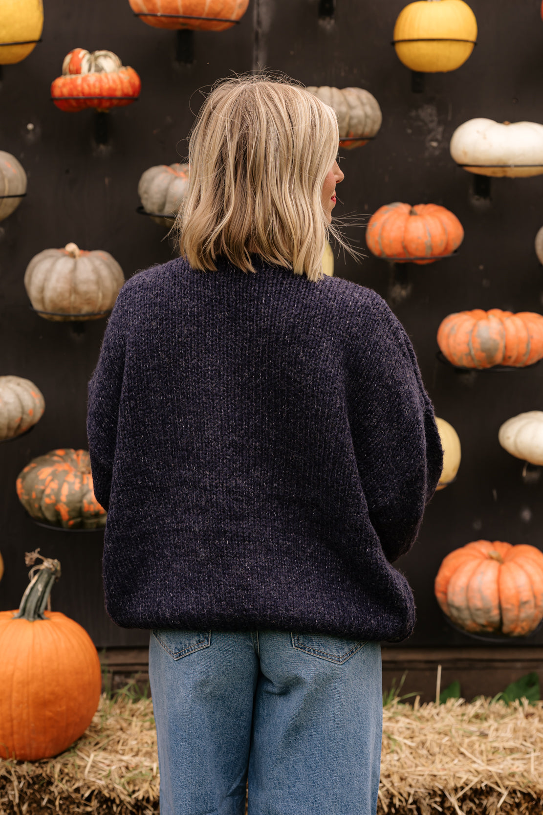 Sadie Front Tie Sweater | Navy