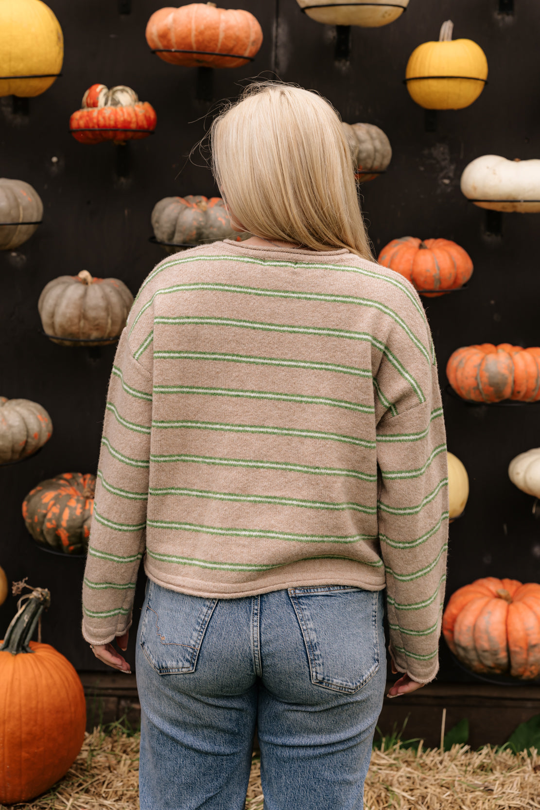 Deanna Striped Button Front Cardigan | Cozy Mint