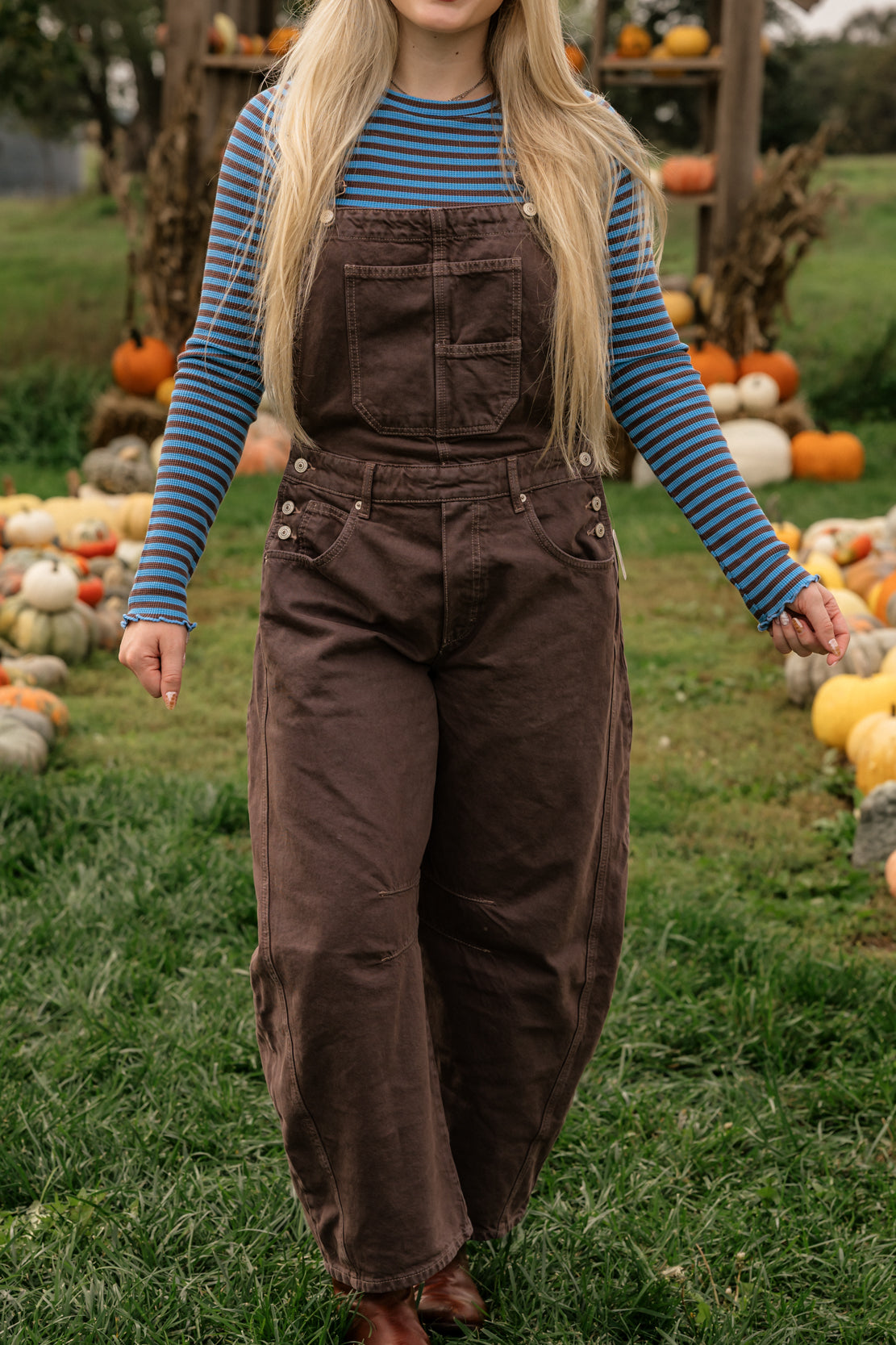 We The Free Good Luck Barrel Overalls | Chocolate Mousse