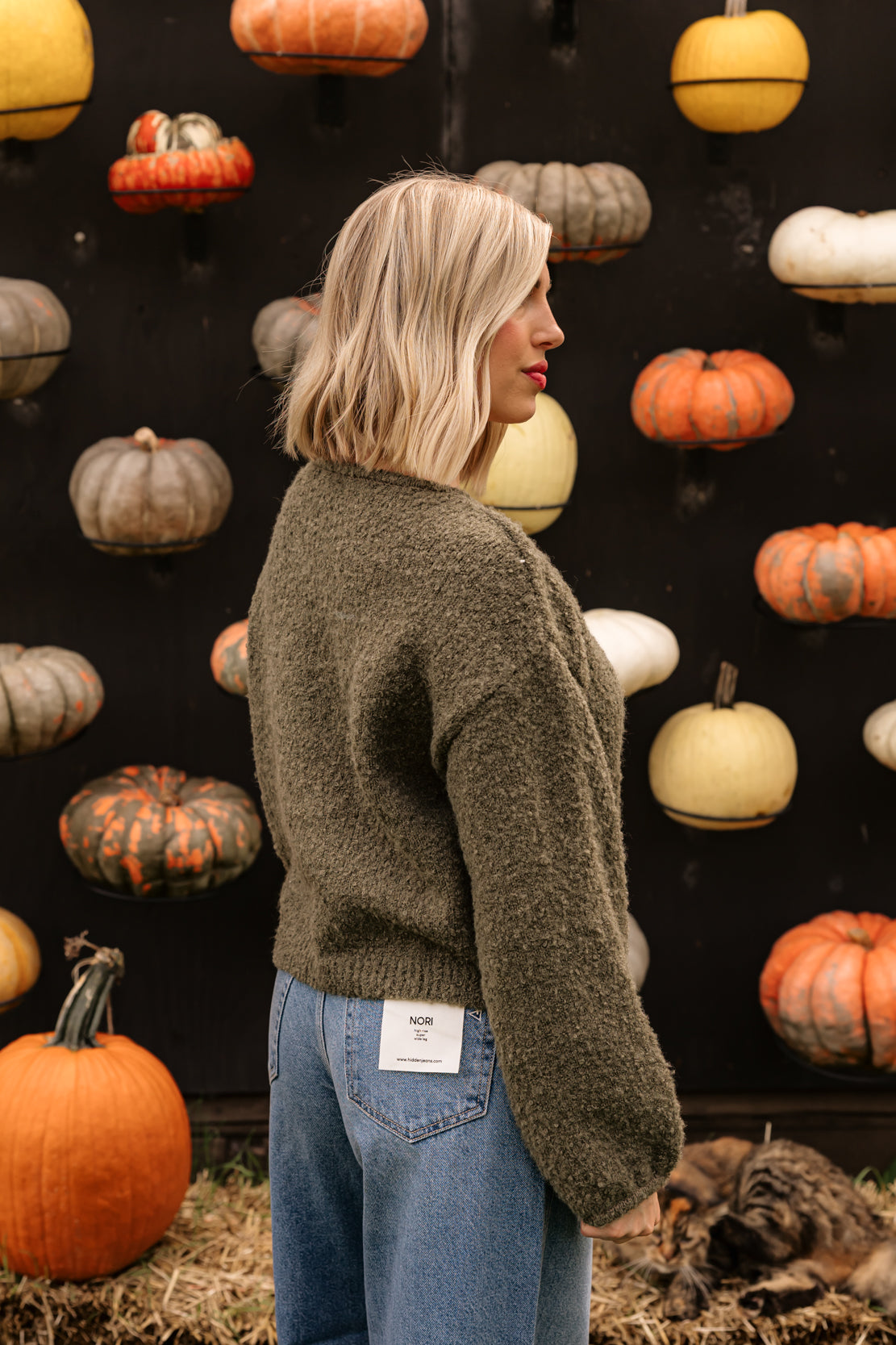 Lanie Fuzzy Knit Sweater | Olive
