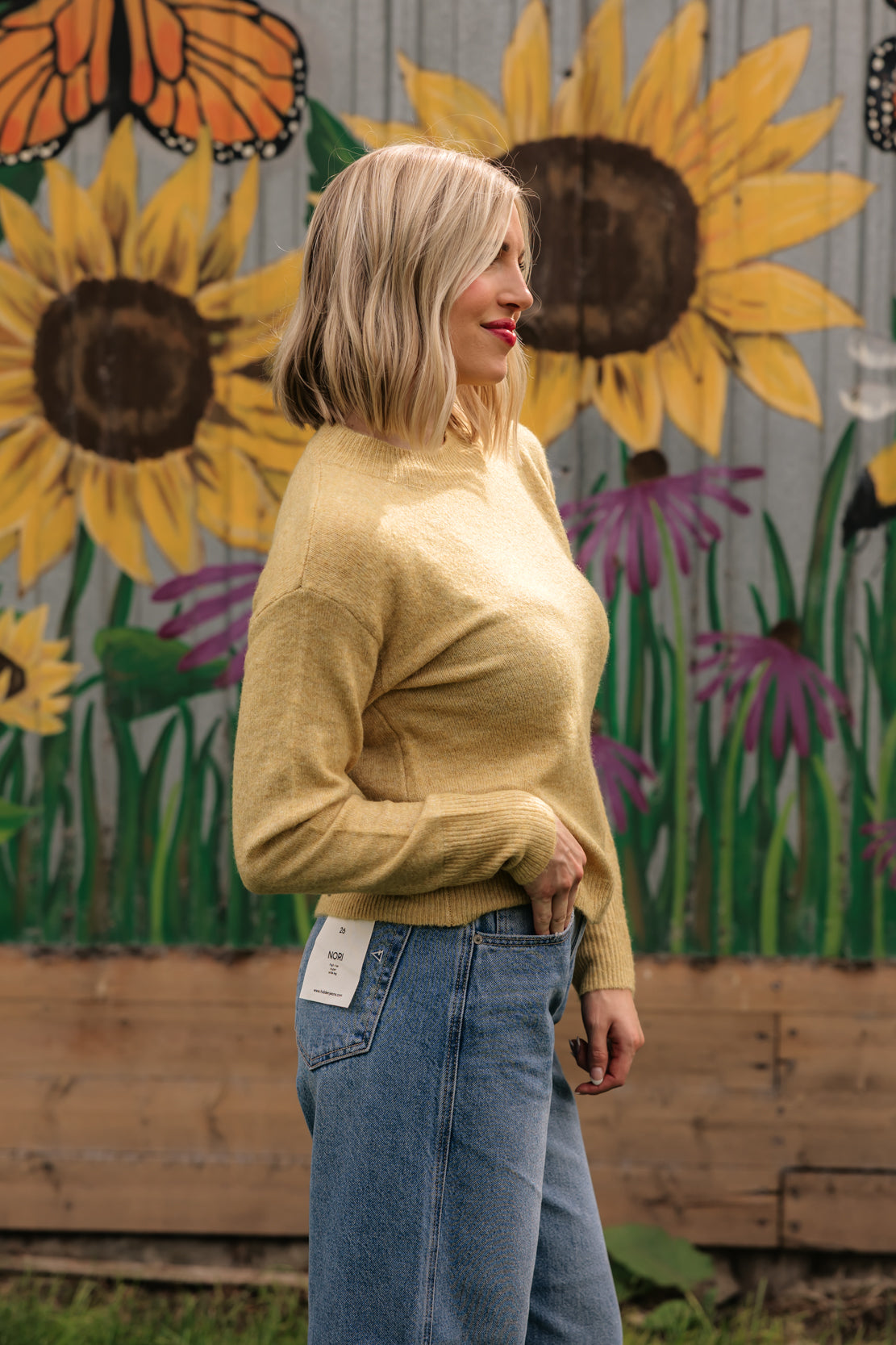Melody Boxy Cut Sweater | Mustard