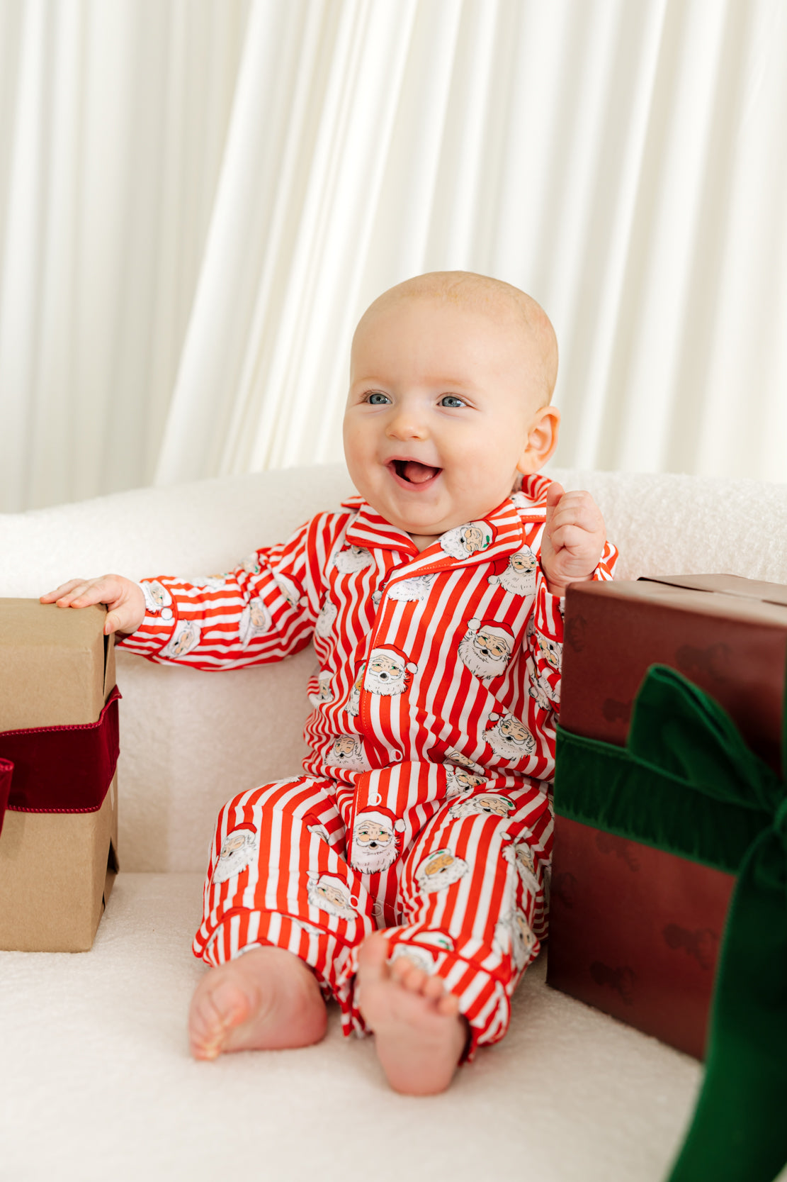 Angel Dear Romper | Vintage Santa Stripe