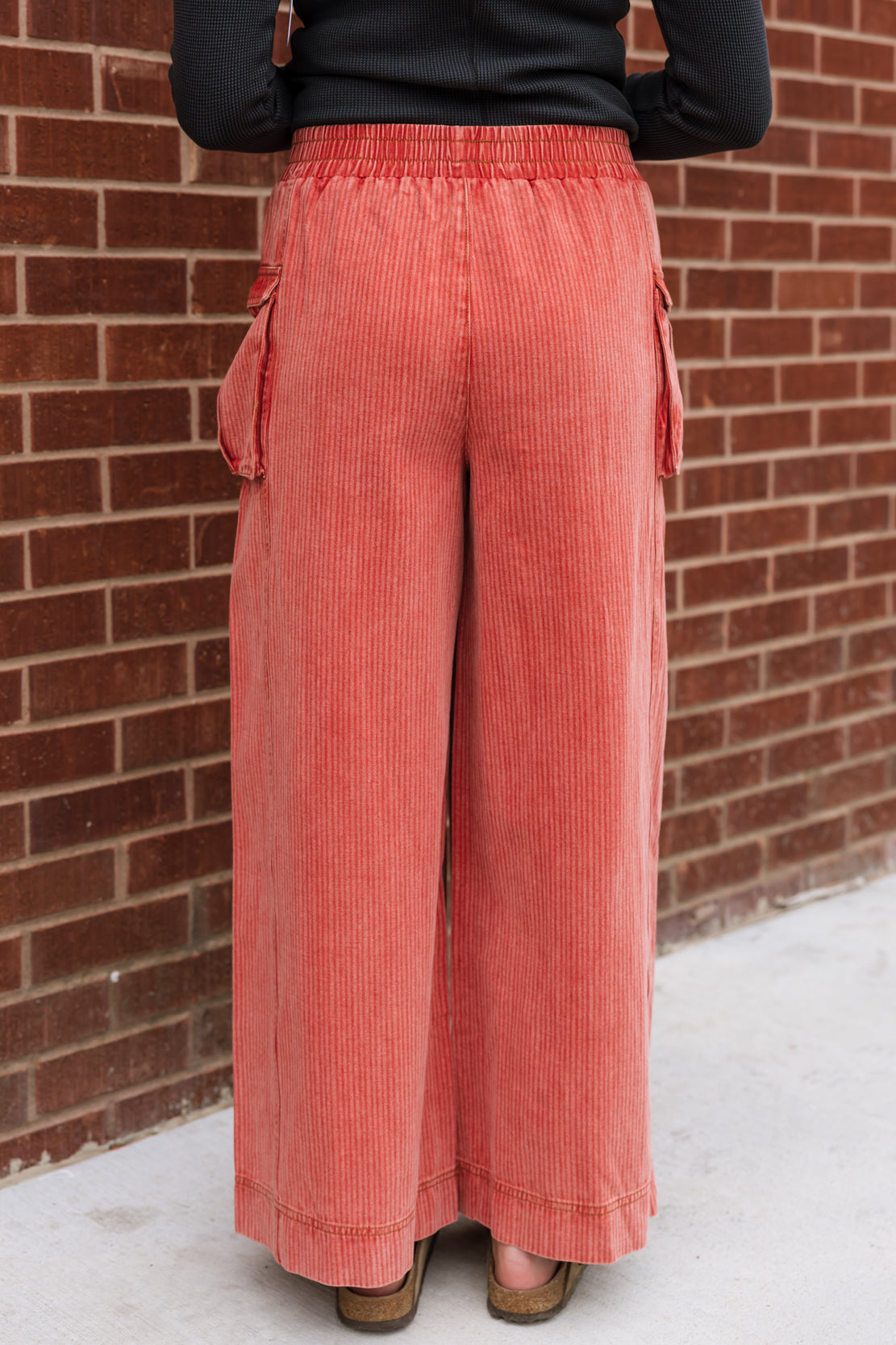 Lainey Striped Twill Pants | Tomato