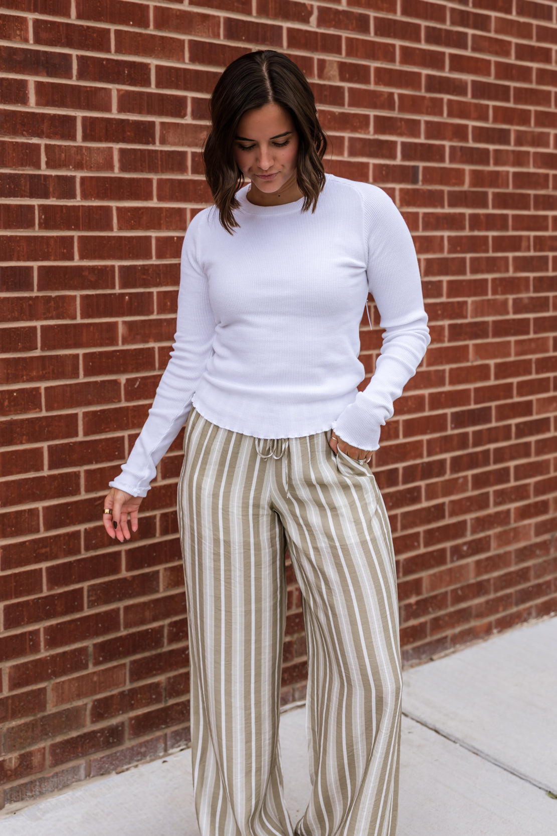 Samantha Printed Wide Leg Pant | Sage/Off White