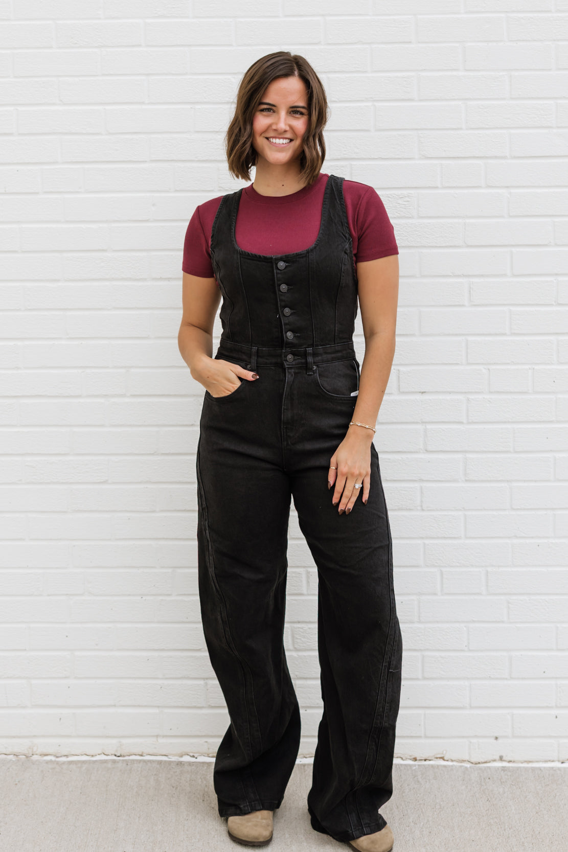 We The Free Corsica Twisted Seam Jumpsuit | Raven