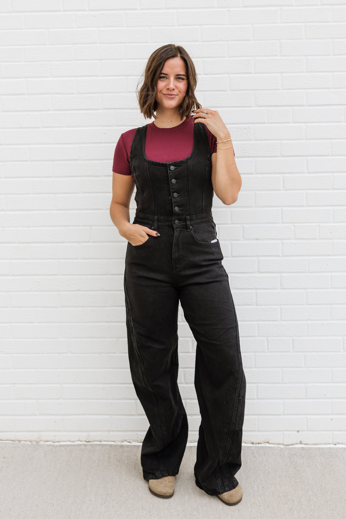 We The Free Corsica Twisted Seam Jumpsuit | Raven