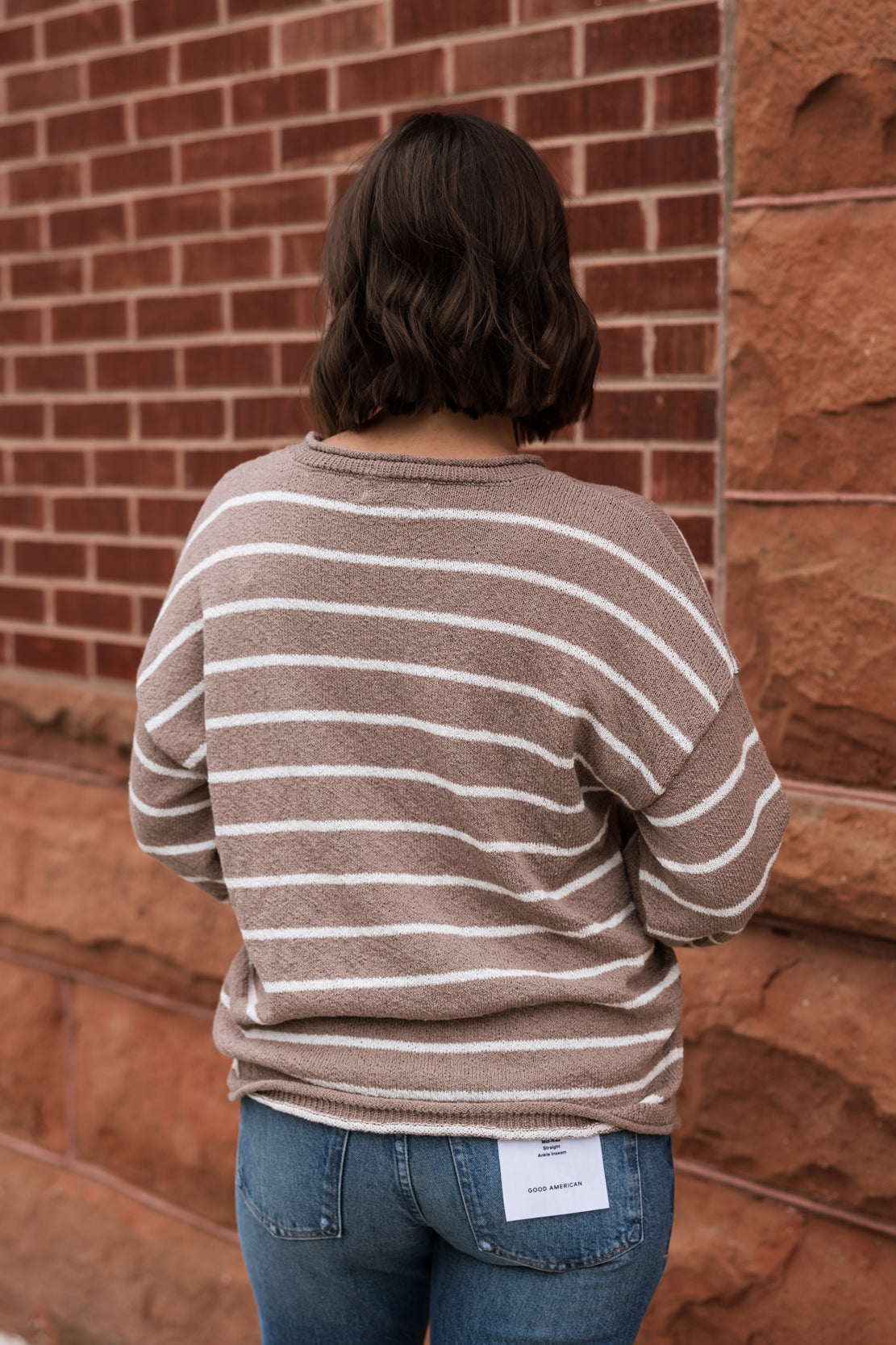 Mackenzie Striped Knit Sweater | Mocha
