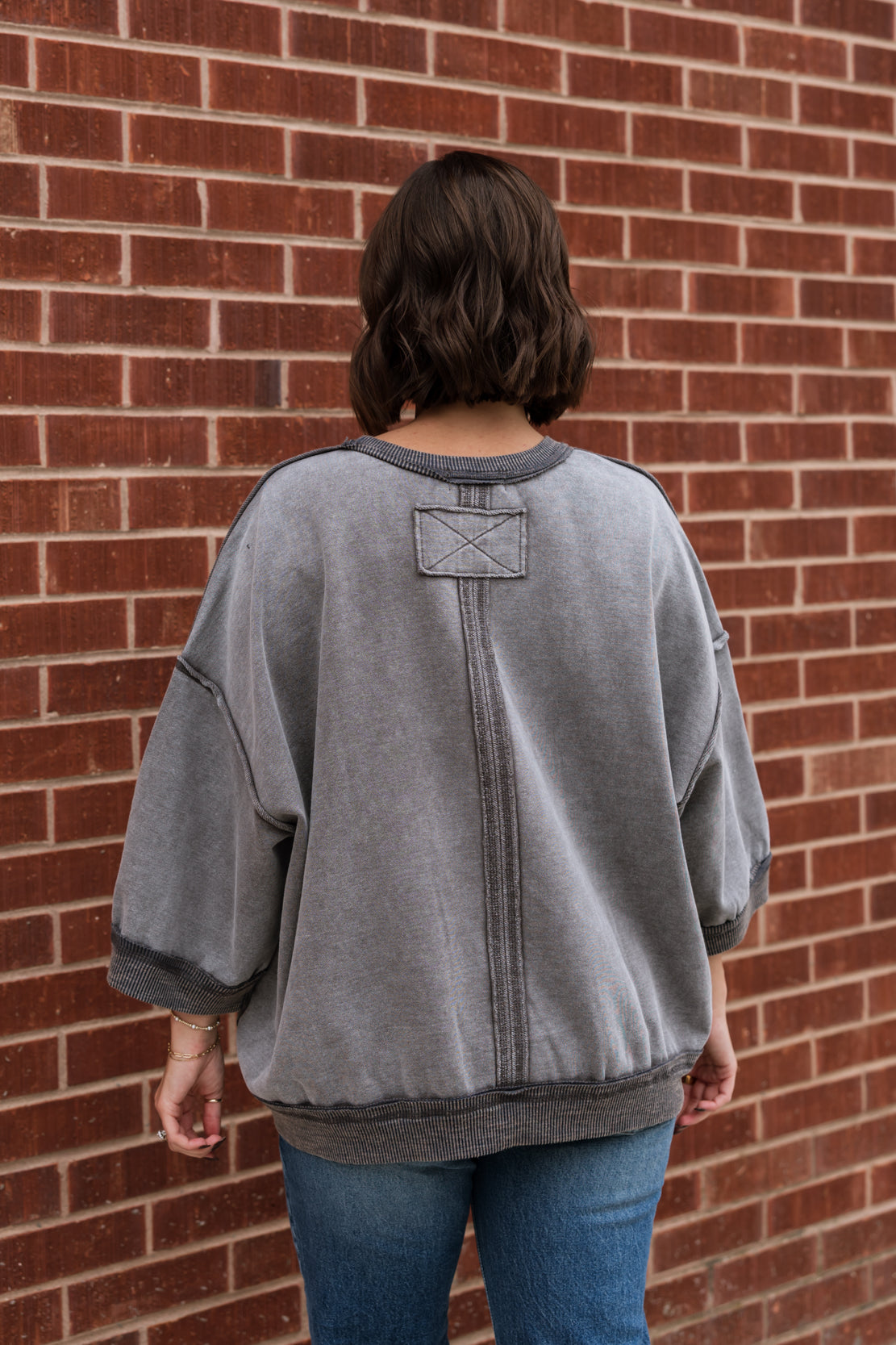 Nicole Mineral Washed Knit Pullover | Ash