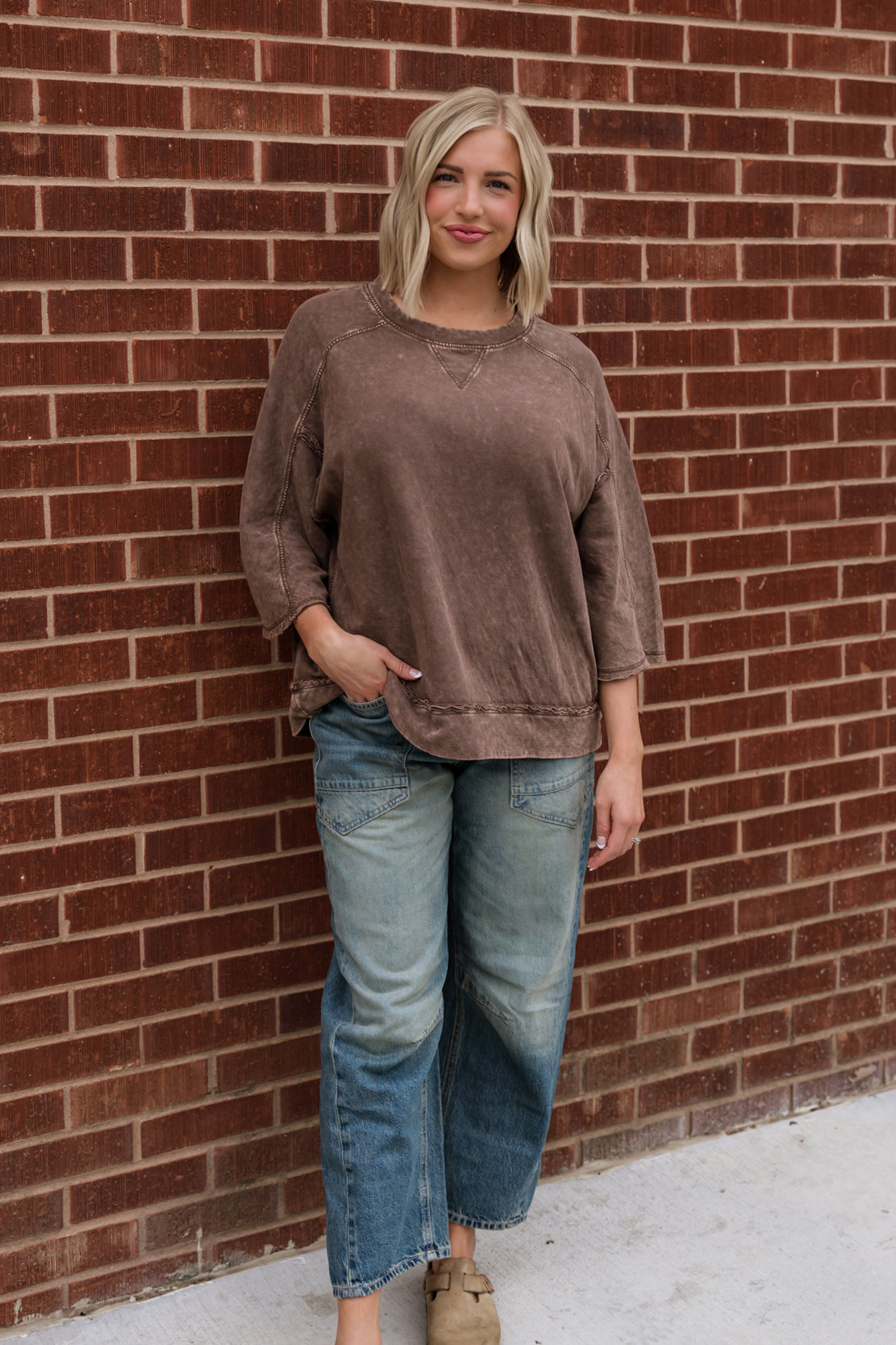 Bailey Minereal Washed Top | Espresso