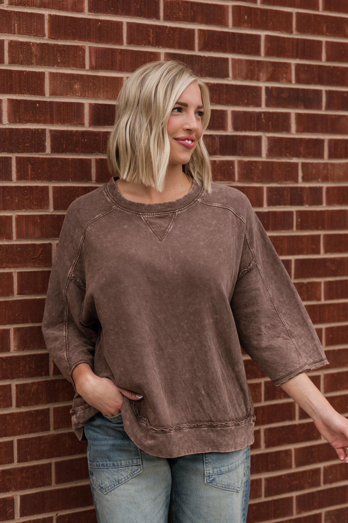 Bailey Minereal Washed Top | Espresso