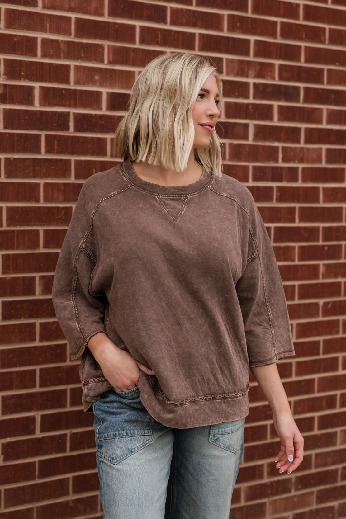 Bailey Minereal Washed Top | Espresso