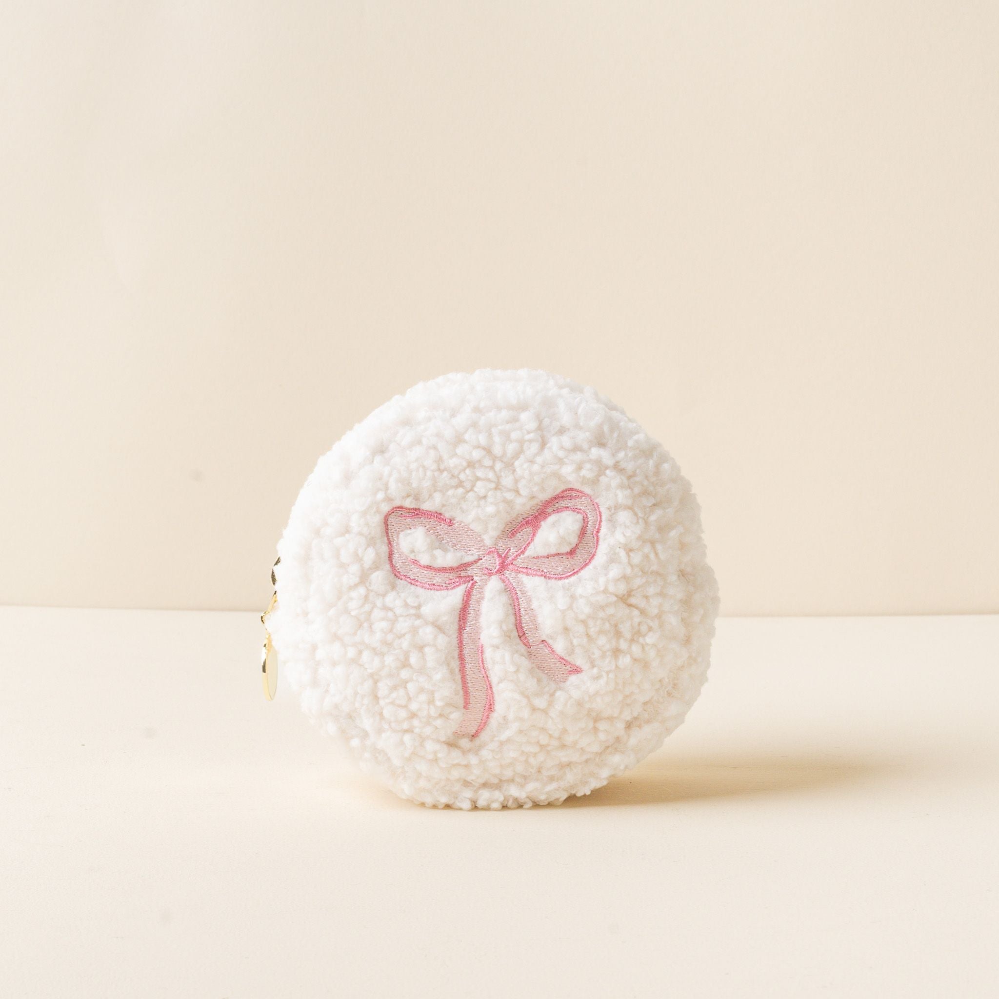 Teddy Pouch Circle | Bow Pink