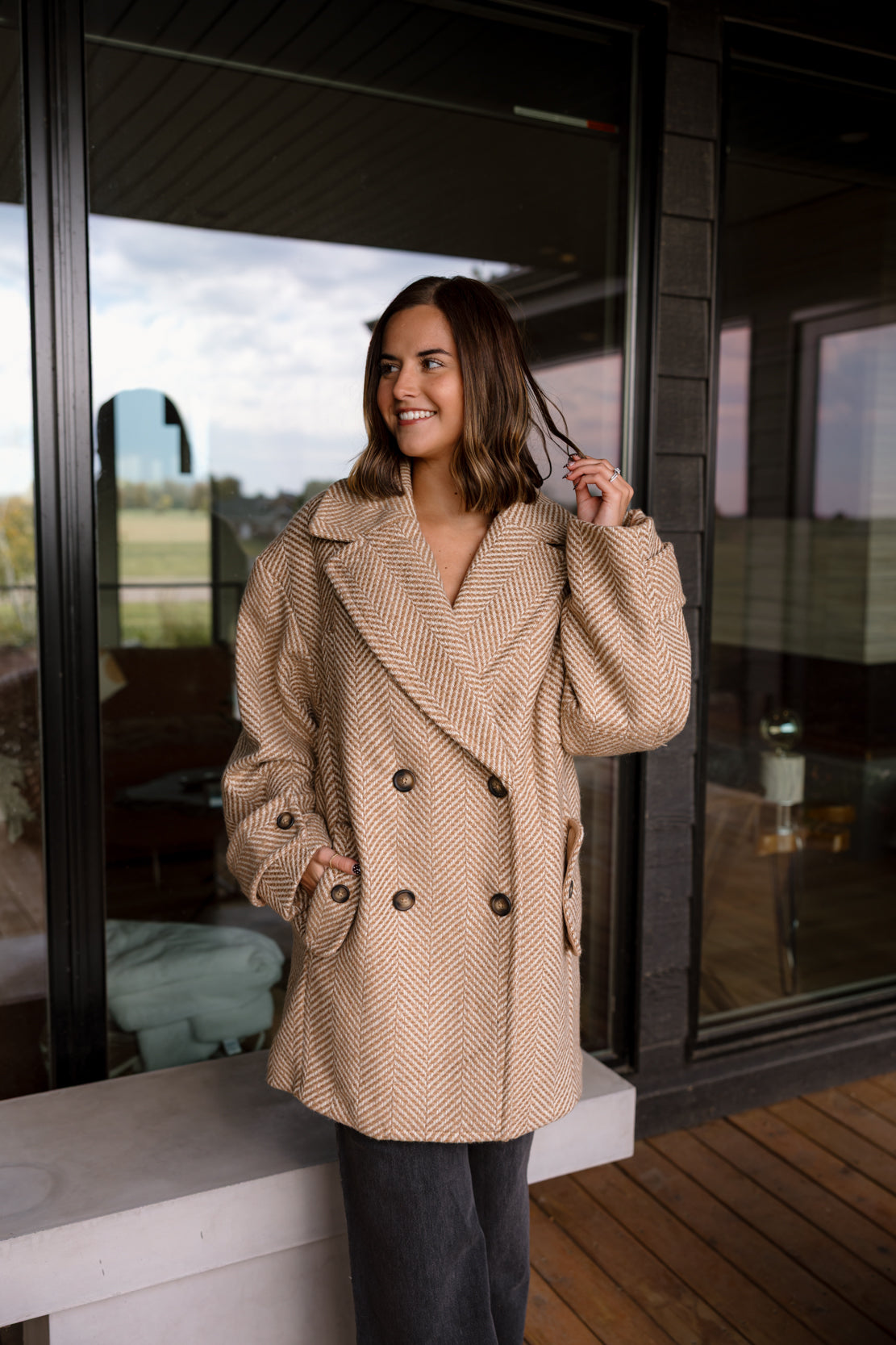 Ari Wool Peacoat | Tan – The Vault Clothing Co.