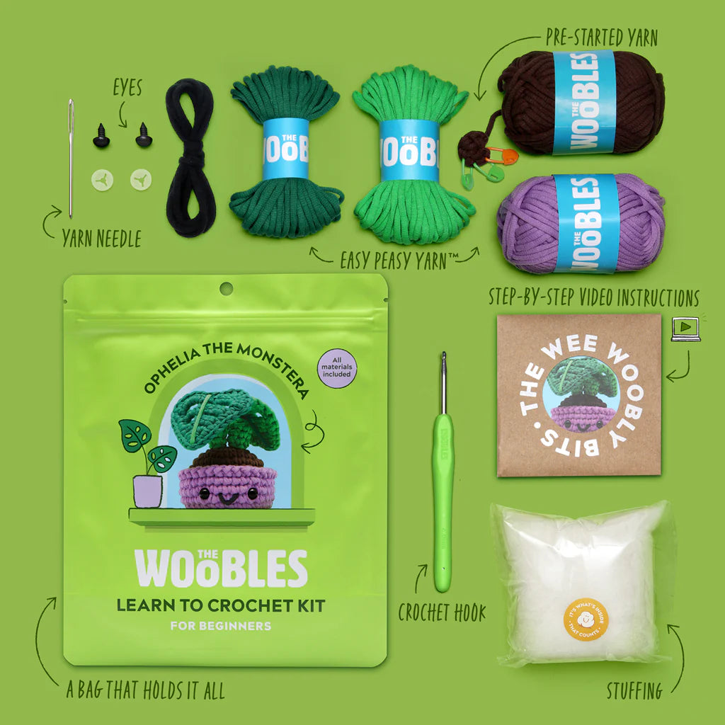 The Woobles Crochet Kit | Ophelia the Monstera Plant
