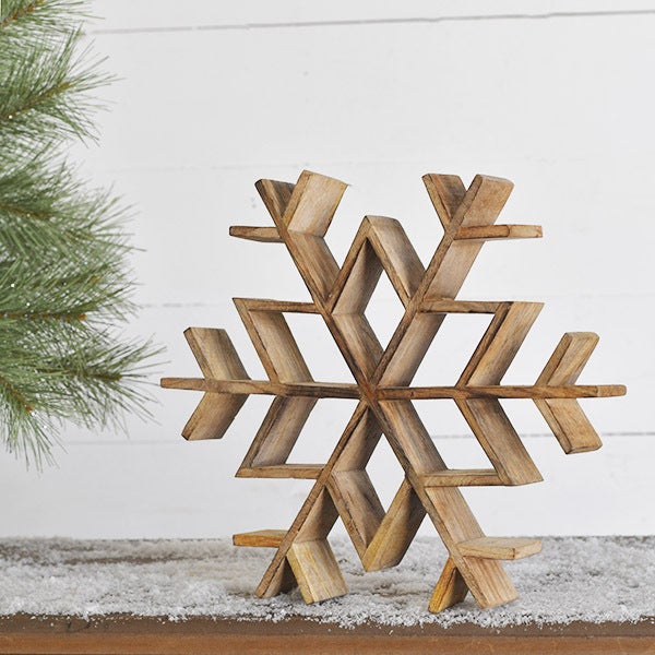 PDBA21-003 12" Wood Snowflake