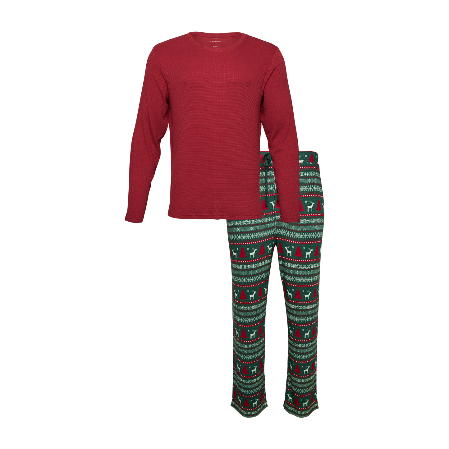 Posh Peanut Men's Long Sleeve Pajama | Holiday Fair Isle