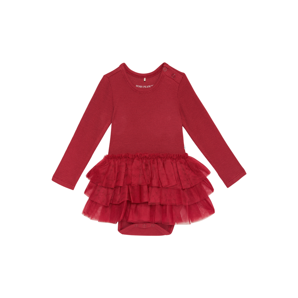 Posh Peanut Long Sleeve Tulle Skirt Bodysuit | Crimson Waffle