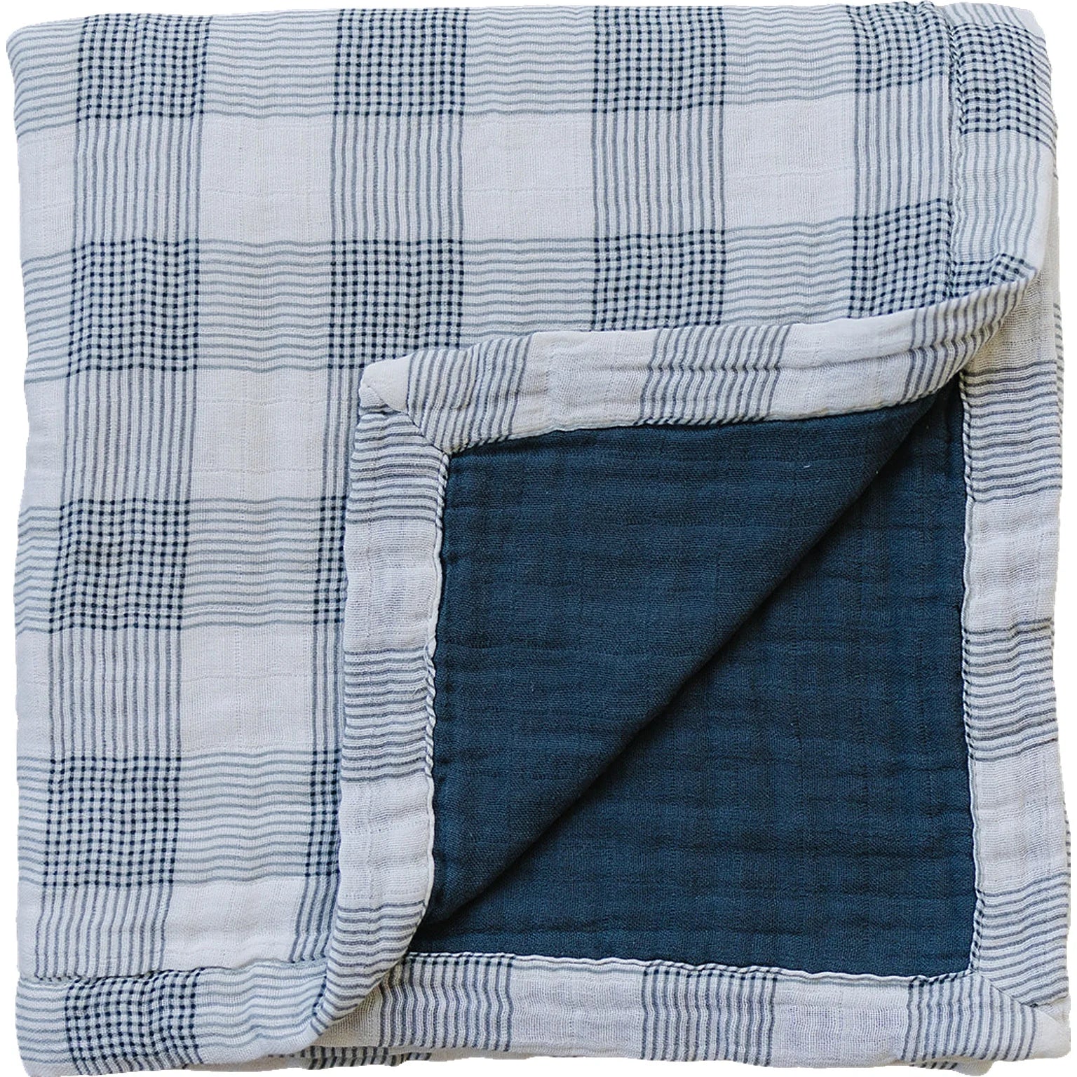 Muslin Quilt | Coastal & Navy Plaid