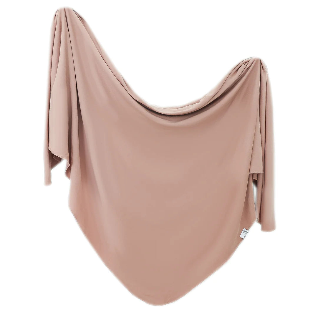 Copper Pearl Knit Swaddle Blanket Single | Pecan