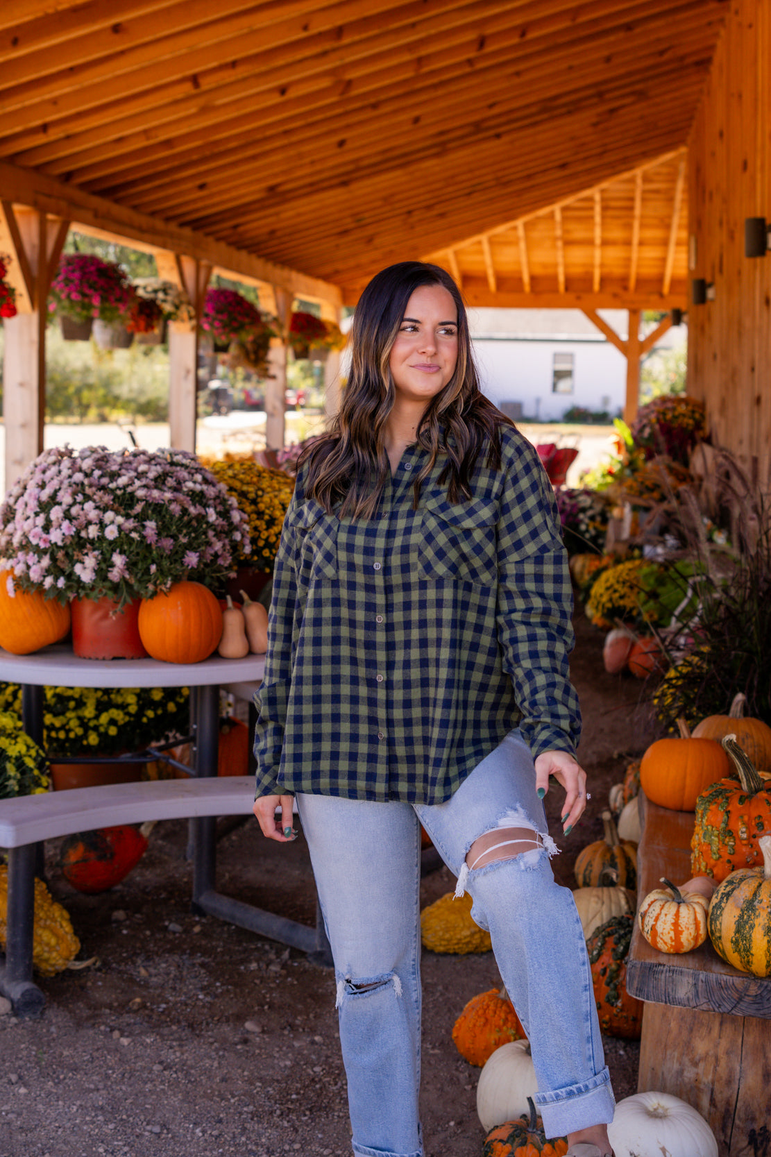 Women's Oversized Plaid Button Down