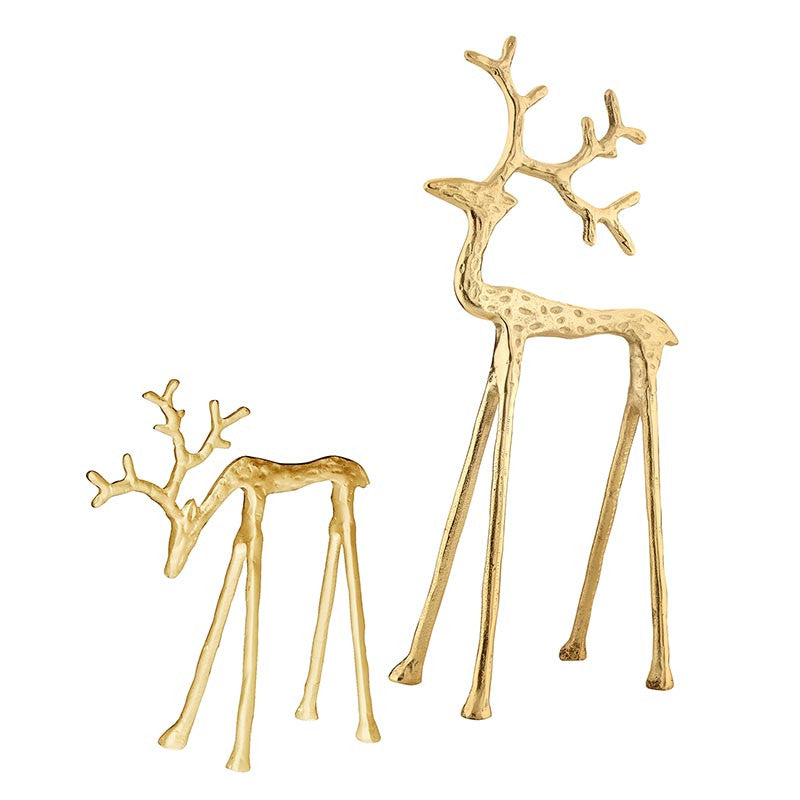 R0950 Gold Iron Deer Set of 2