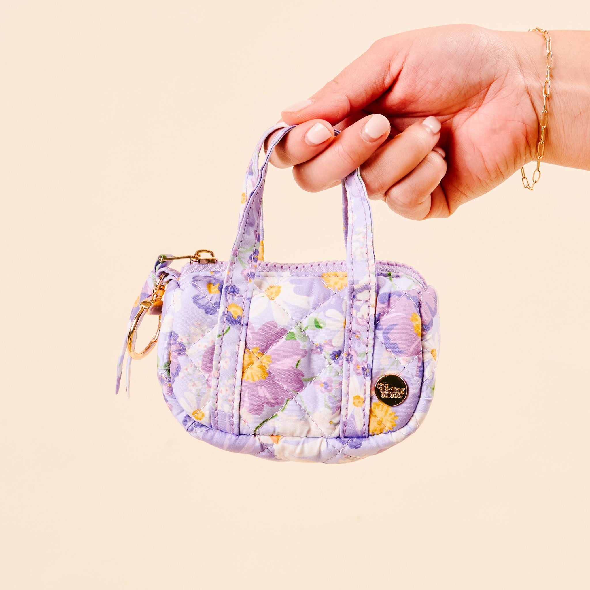Quilted Duffle Keychain | Bouquet Beauty Purple