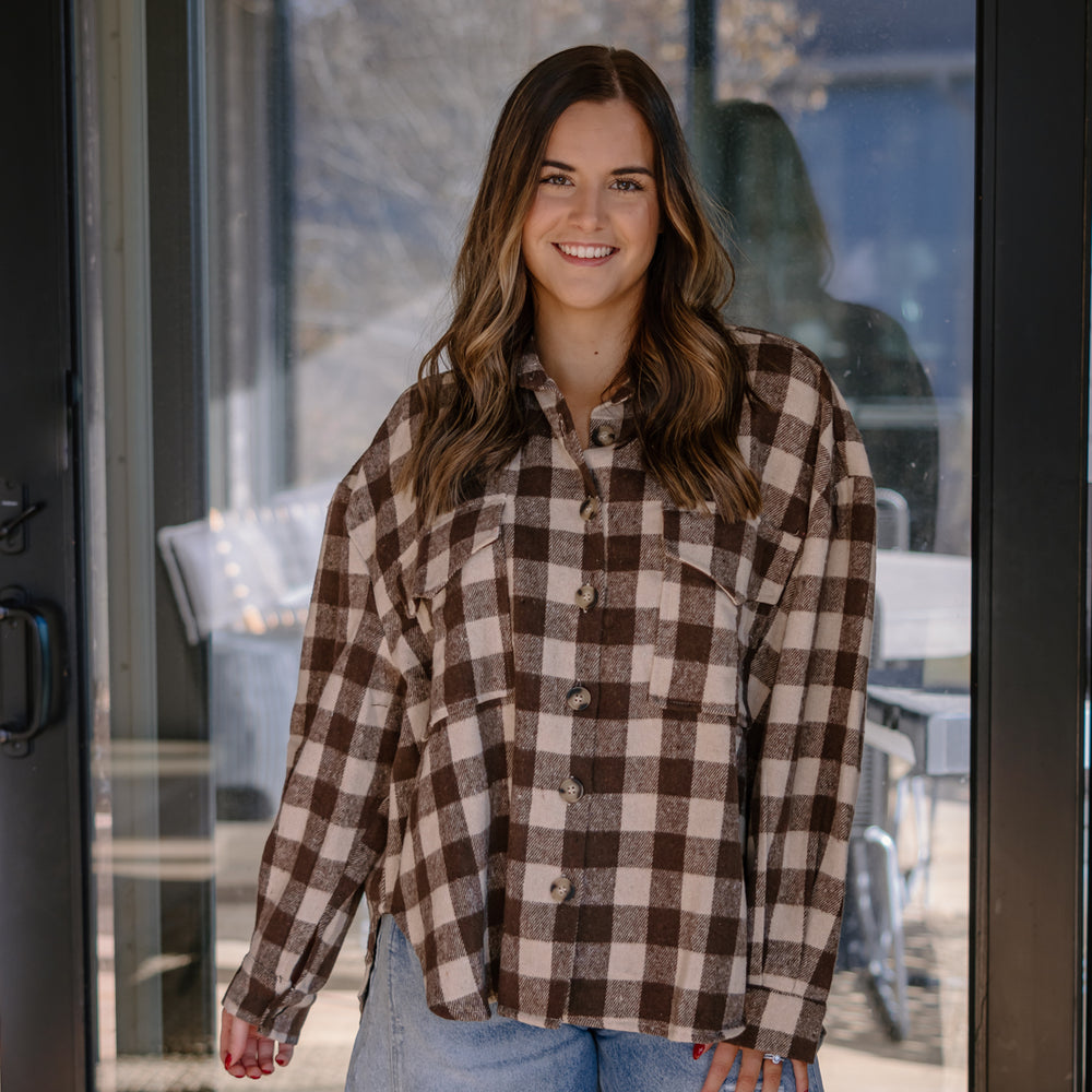 Womens Plaid Shacket 
