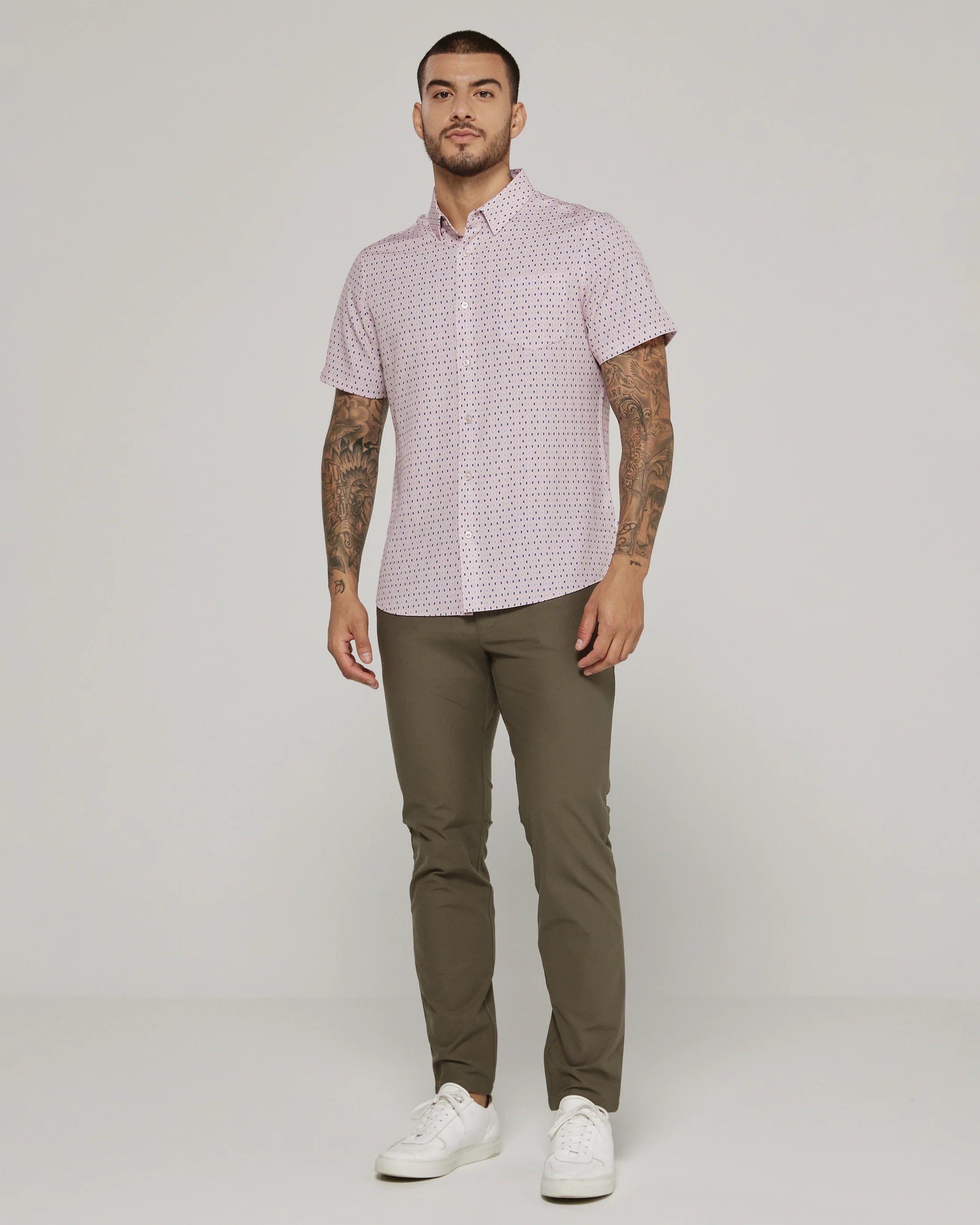 Calix Short Sleeve Shirt | Stone Rose