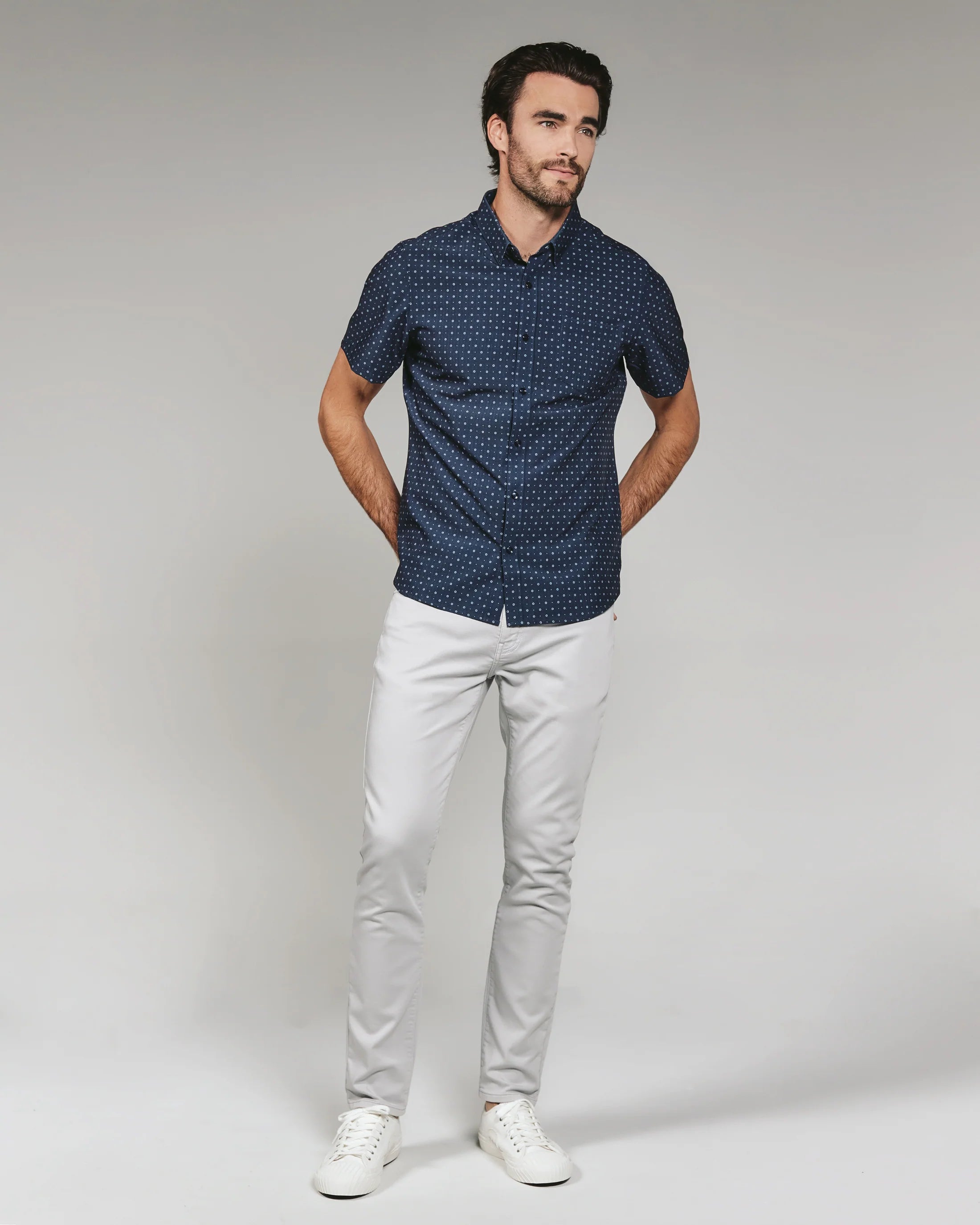 Bridges Short Sleeve Shirt | Navy