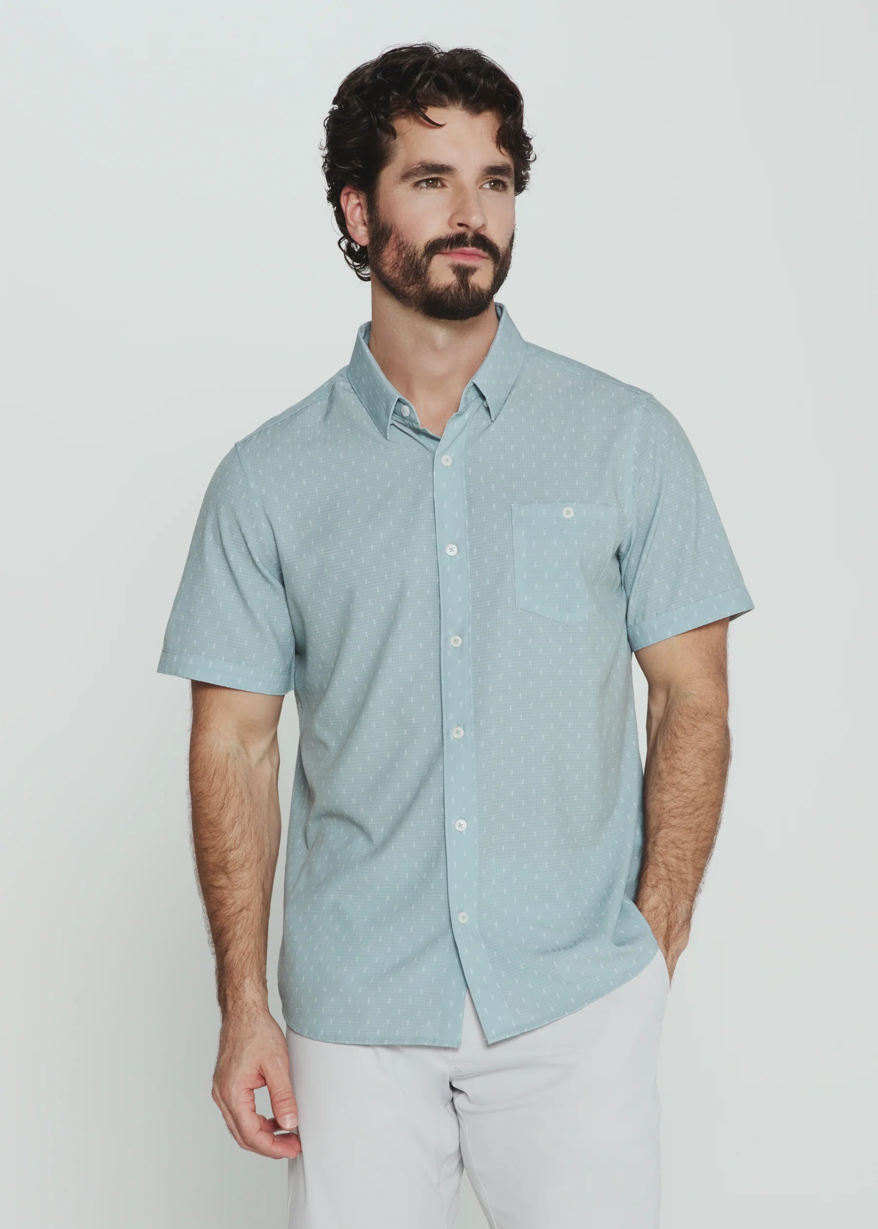 Renzo Short Sleeve Shirt | Seafoam