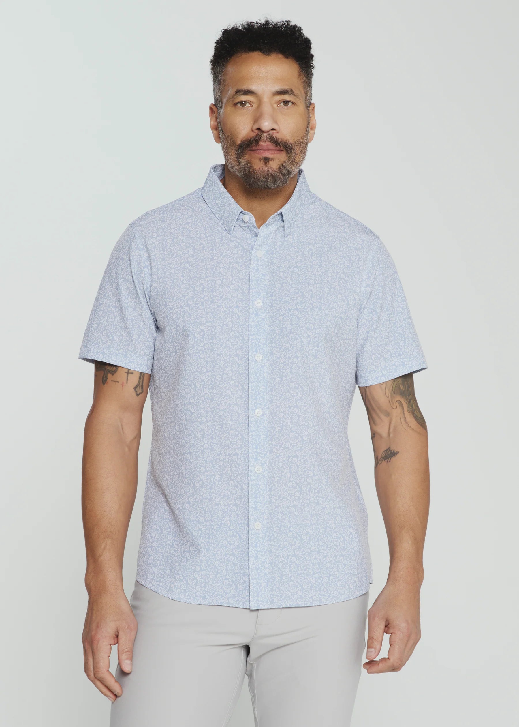 Olivier Short Sleeve Shirt | Stone Blue
