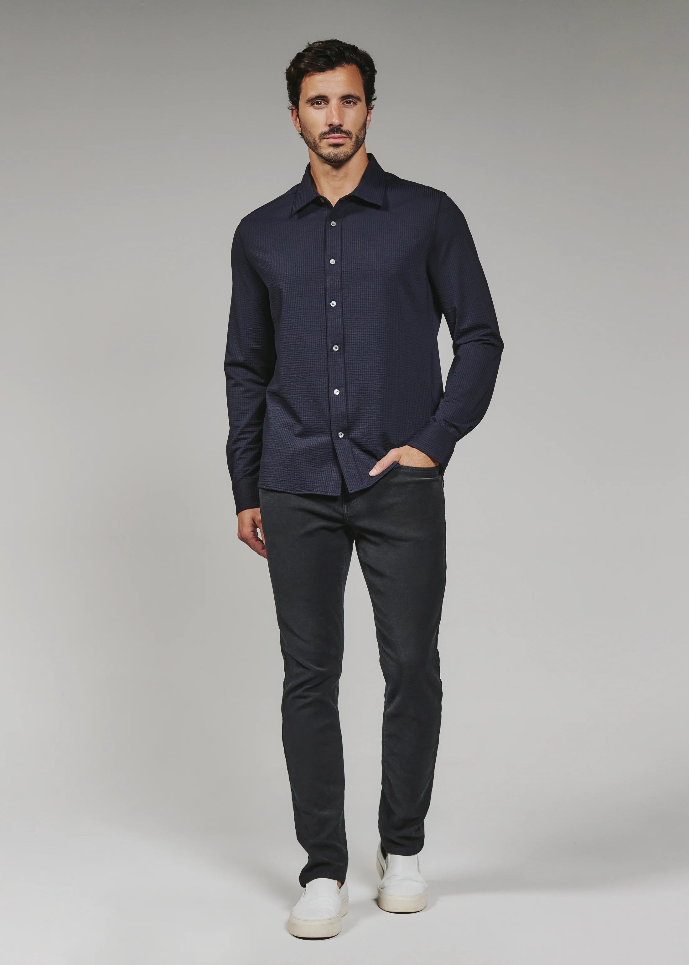 Ferris Long Sleeve Shirt | Navy