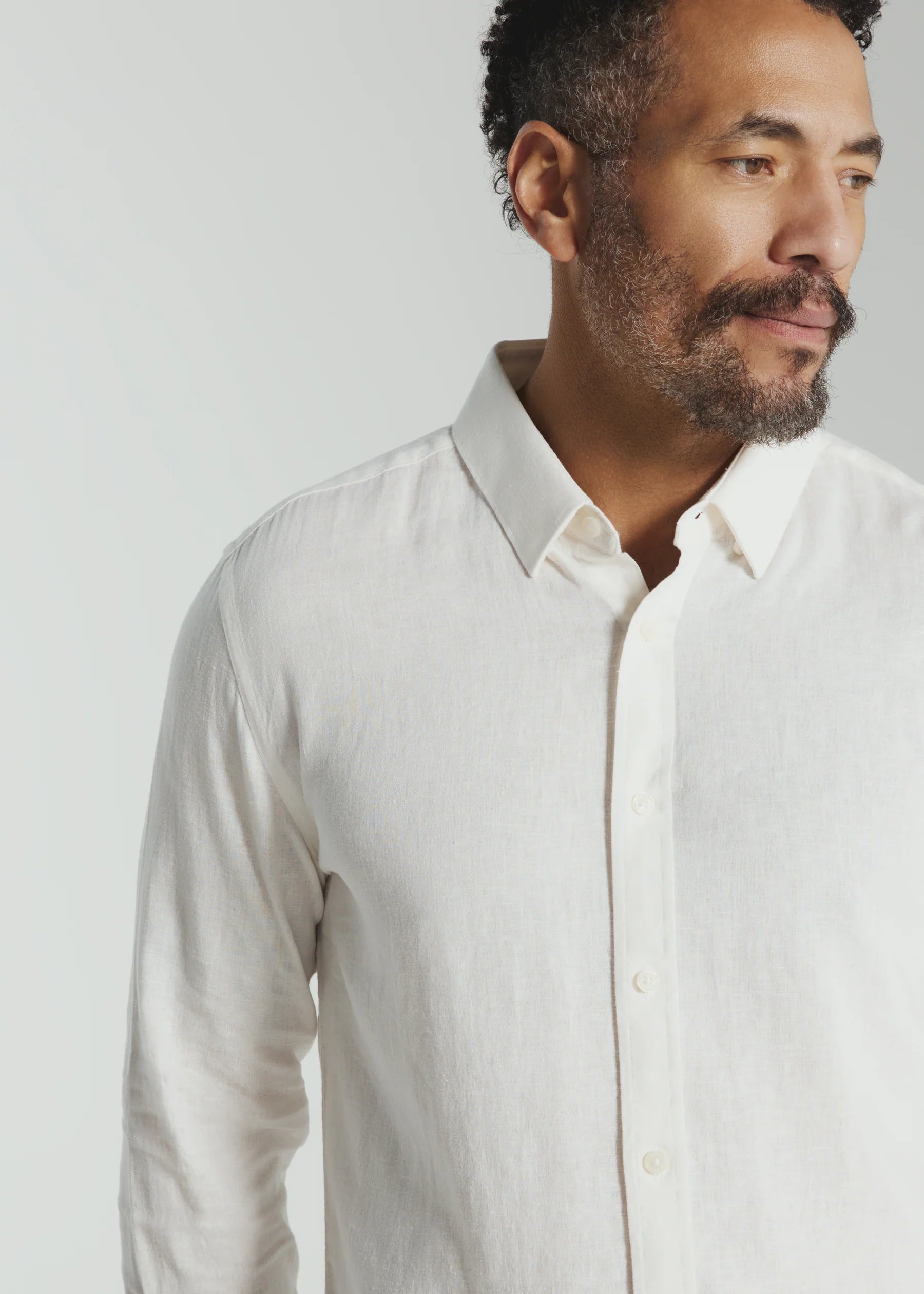 Oasis Linen Long Sleeve Shirt | White